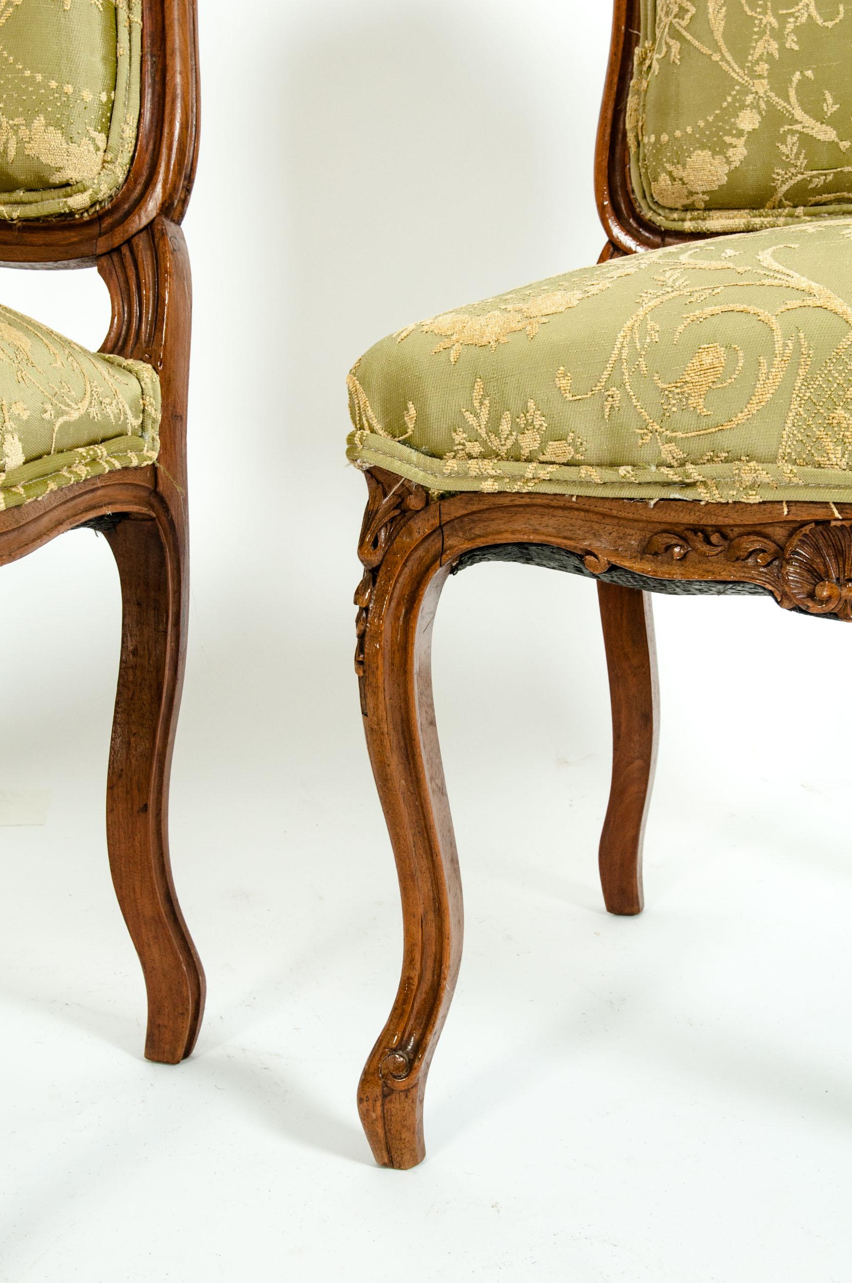 Mid-19th Century Mahogany Wood Frame Side Chairs 3