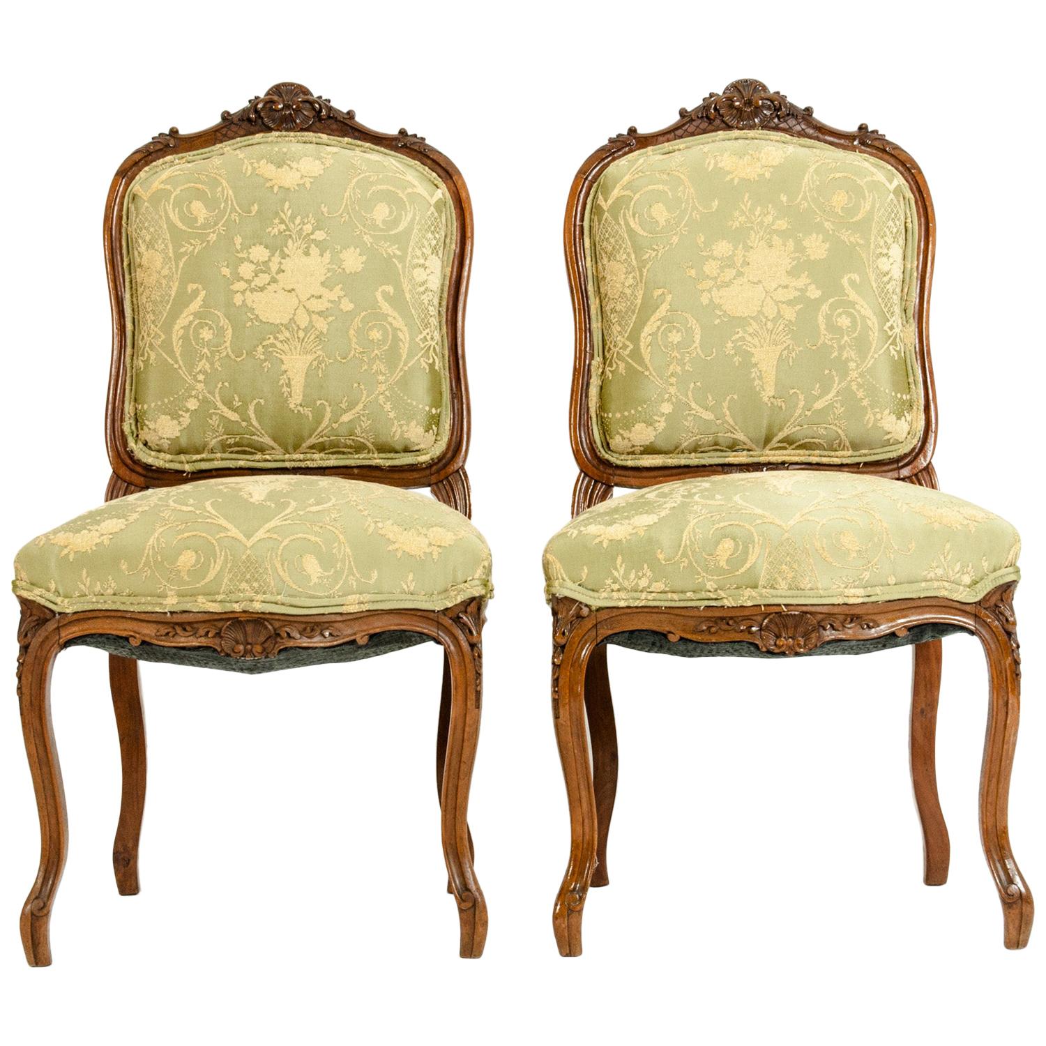Mid-19th Century Mahogany Wood Frame Side Chairs