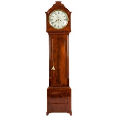 Antique Mid-19th Century Mahogany Wood Scottish Long Case Clock