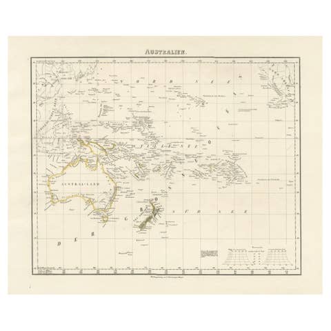 Mid-19th Century Map of Australasia by Carl Flemming - 1855