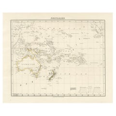 Map of Australasia aus der Mitte des 19. Jahrhunderts von Carl Flemming – 1855