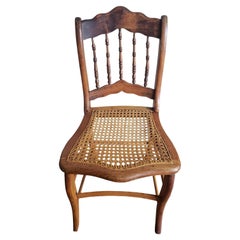 Mid 19th Century Maple Spindle Back Caned Seat Chair