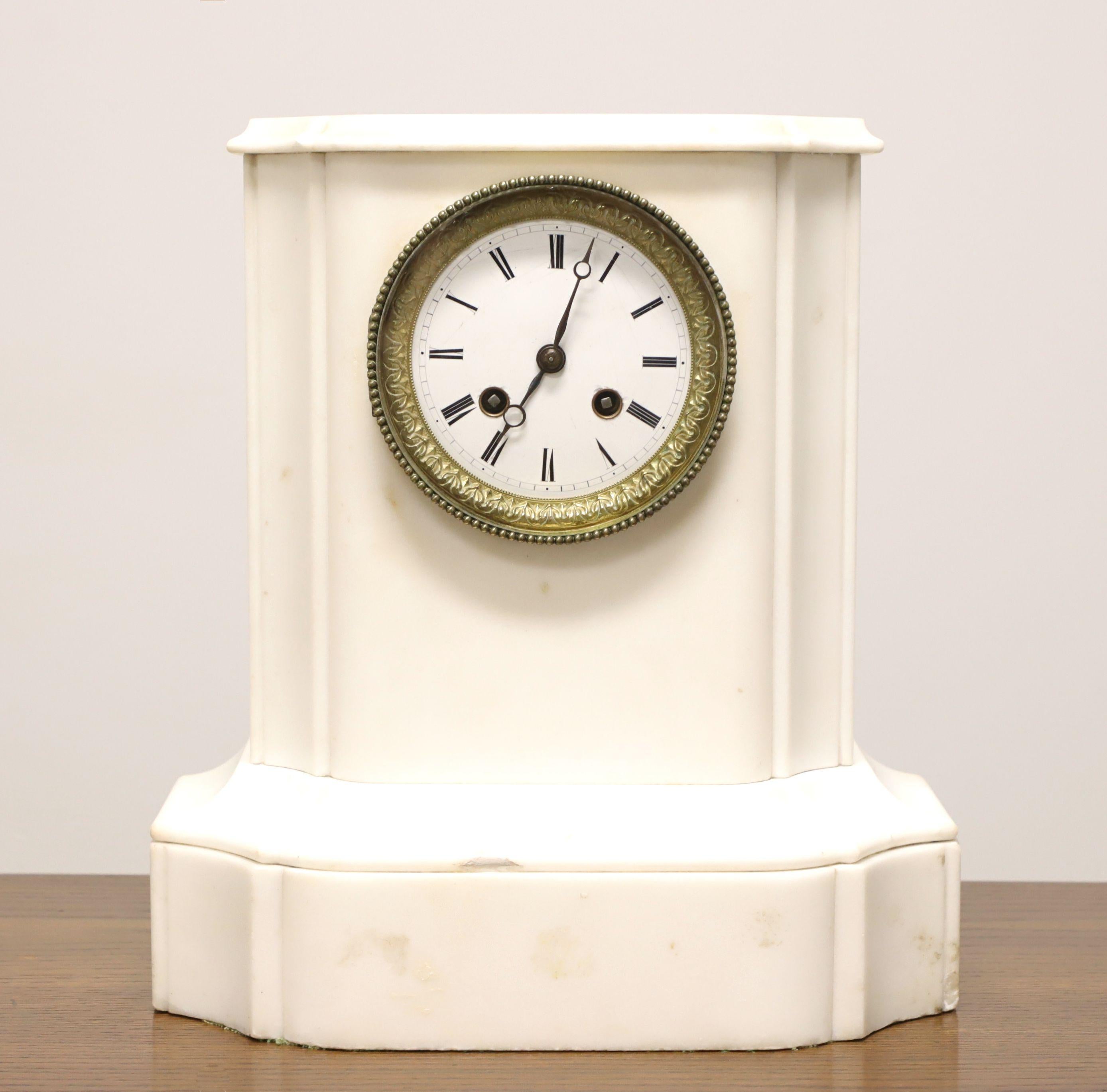 Antique Mid 19th Century Marble Empire Chime Mantel Clock For Sale 3