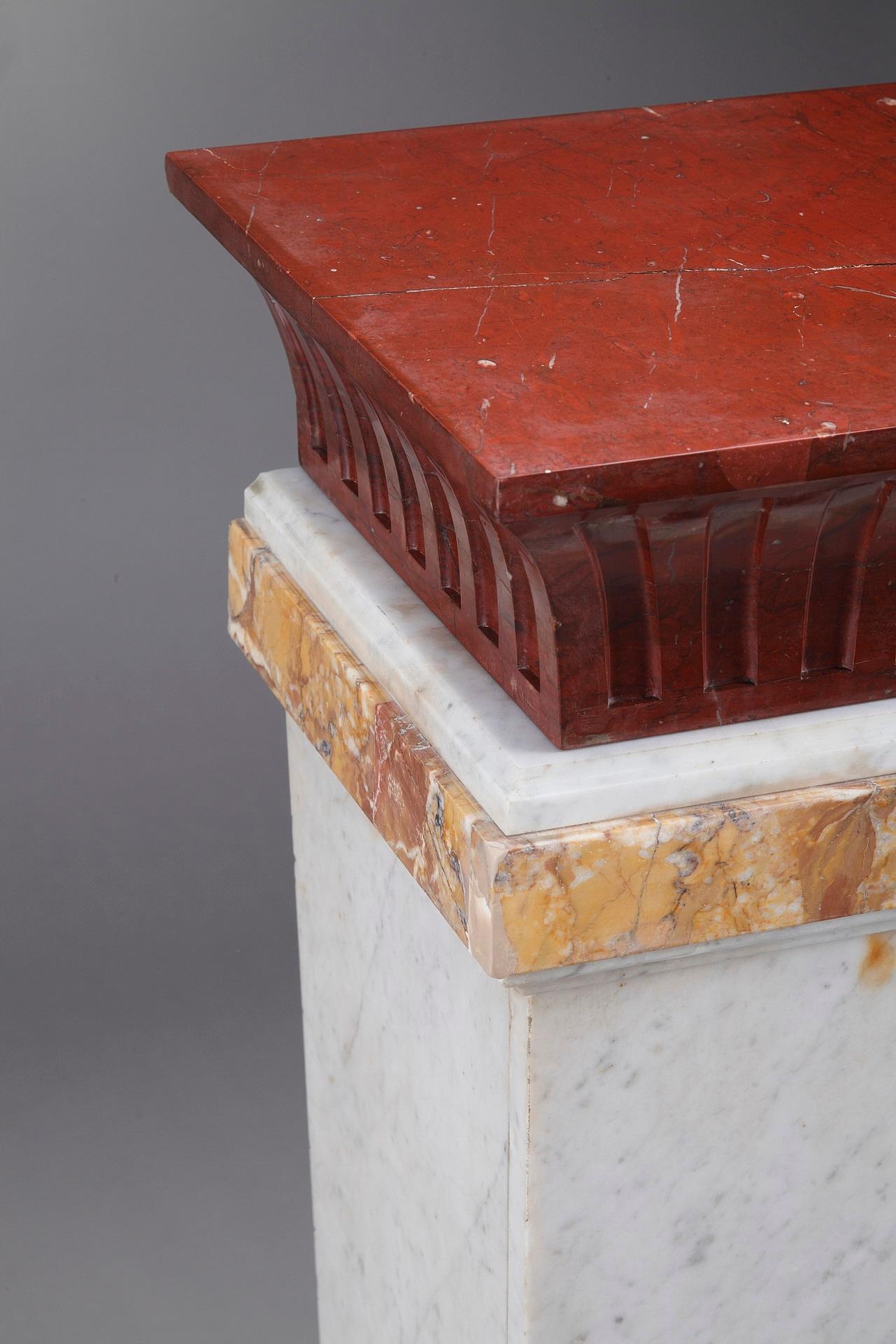 French Mid-19th Century Marble Pedestal Column For Sale