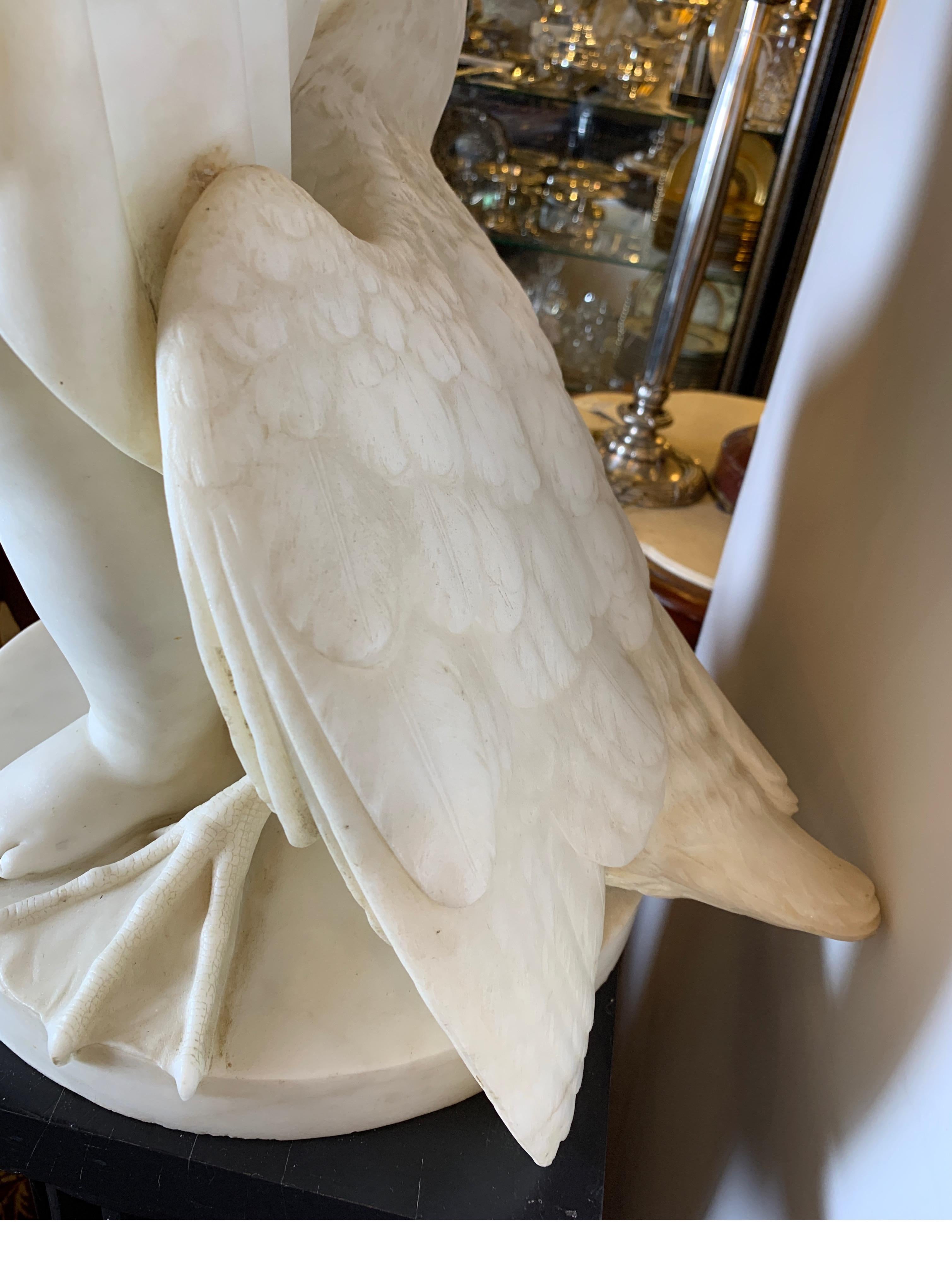 Mid-19th Century Marble Sculpture of a Young Leda and the Swan, Italy 8