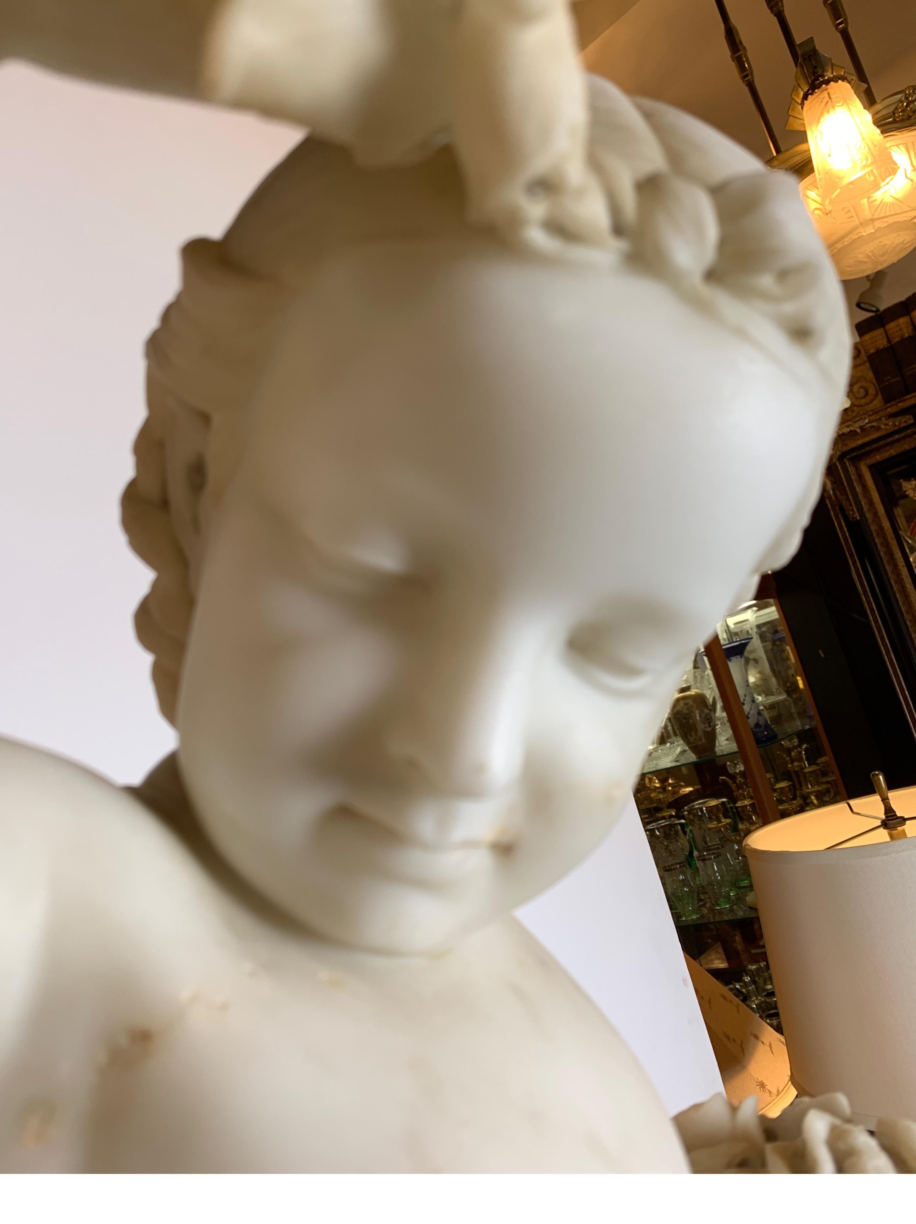 Mid-19th Century Marble Sculpture of a Young Leda and the Swan, Italy 11