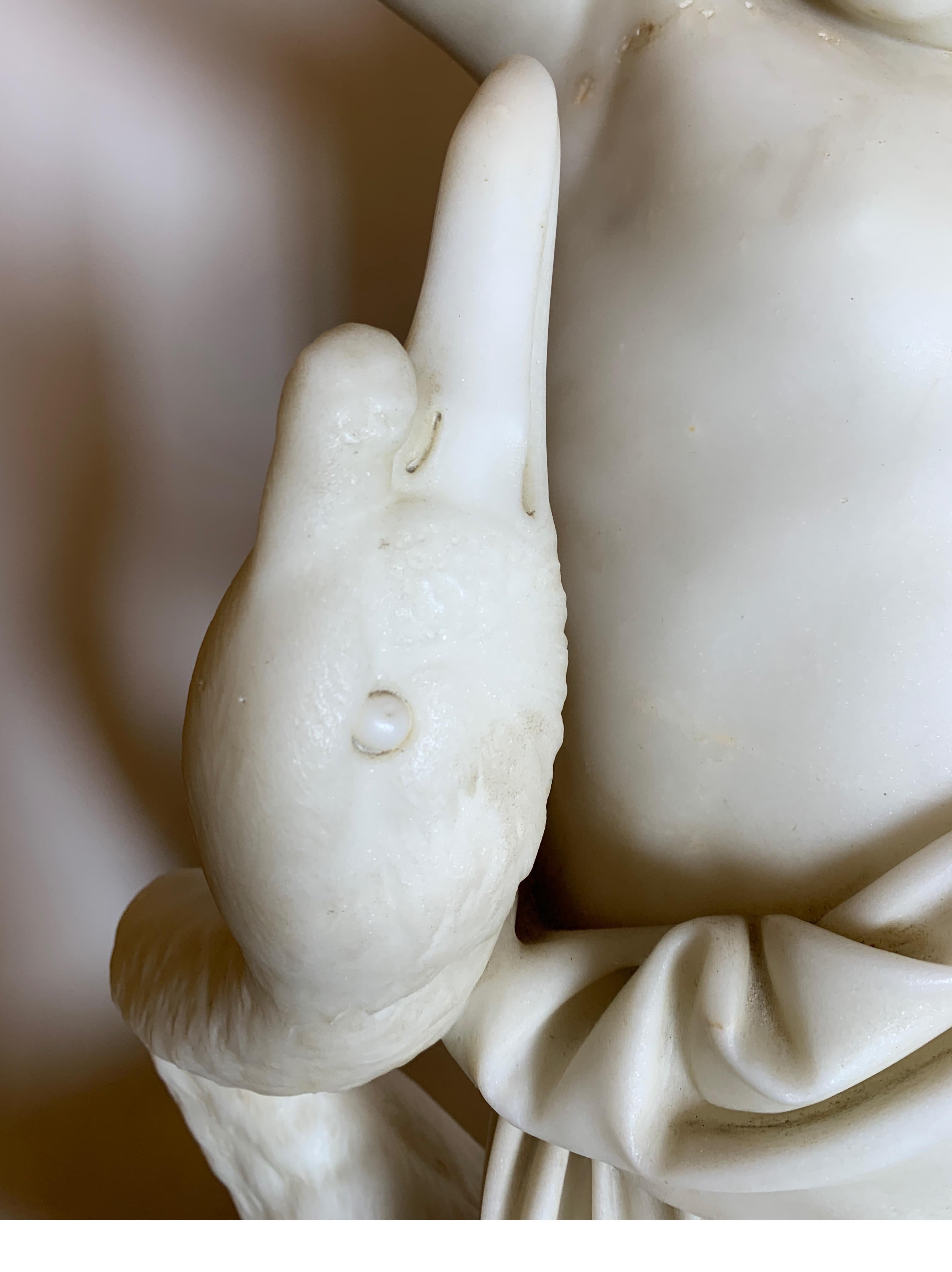 Mid-19th Century Marble Sculpture of a Young Leda and the Swan, Italy 13