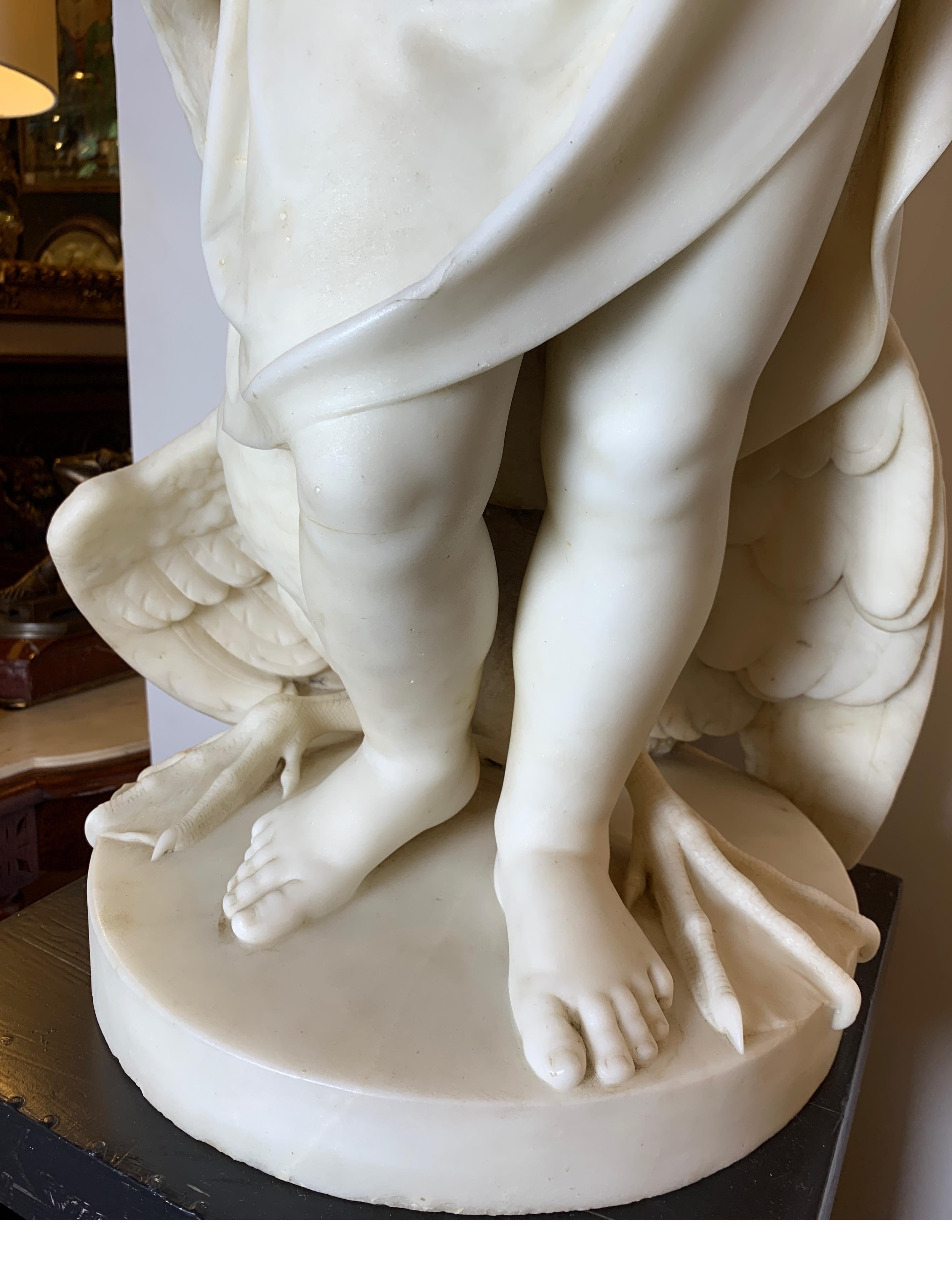 Mid-19th Century Marble Sculpture of a Young Leda and the Swan, Italy 1