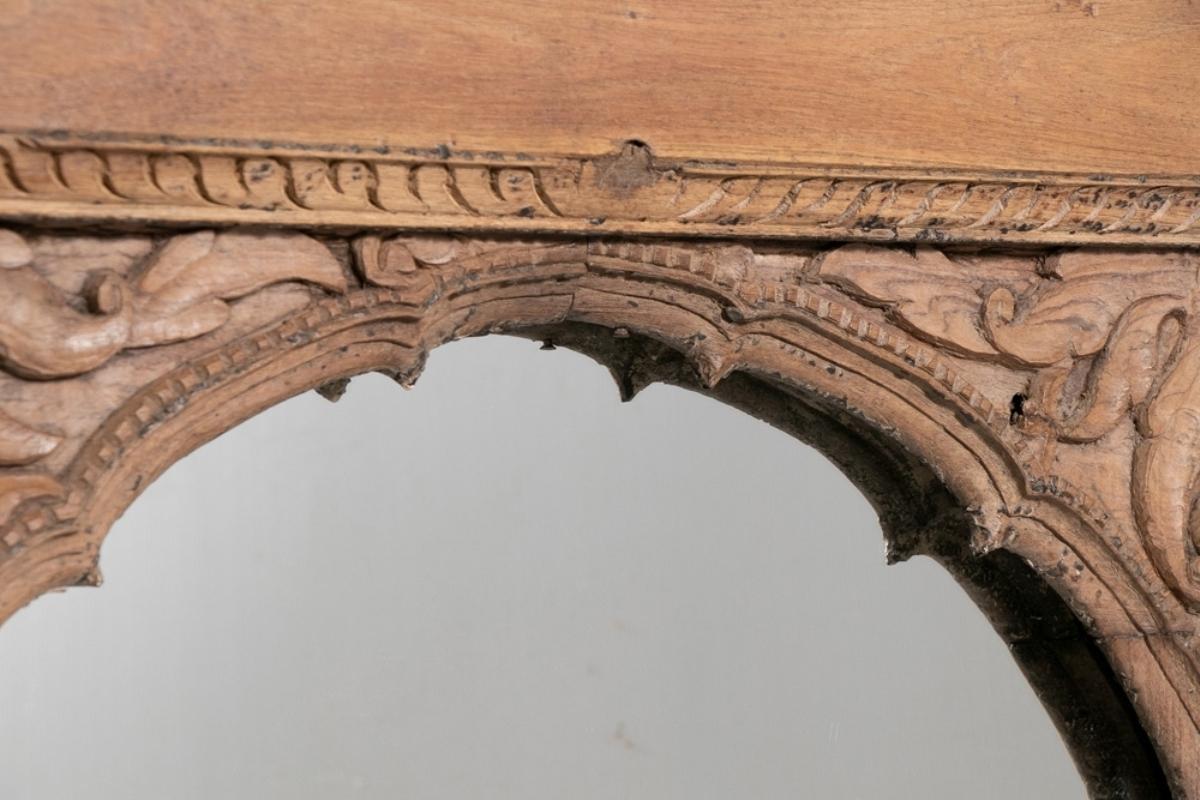 Asian Mid 19th Century Mehrab Arched Window Frame Mirror For Sale