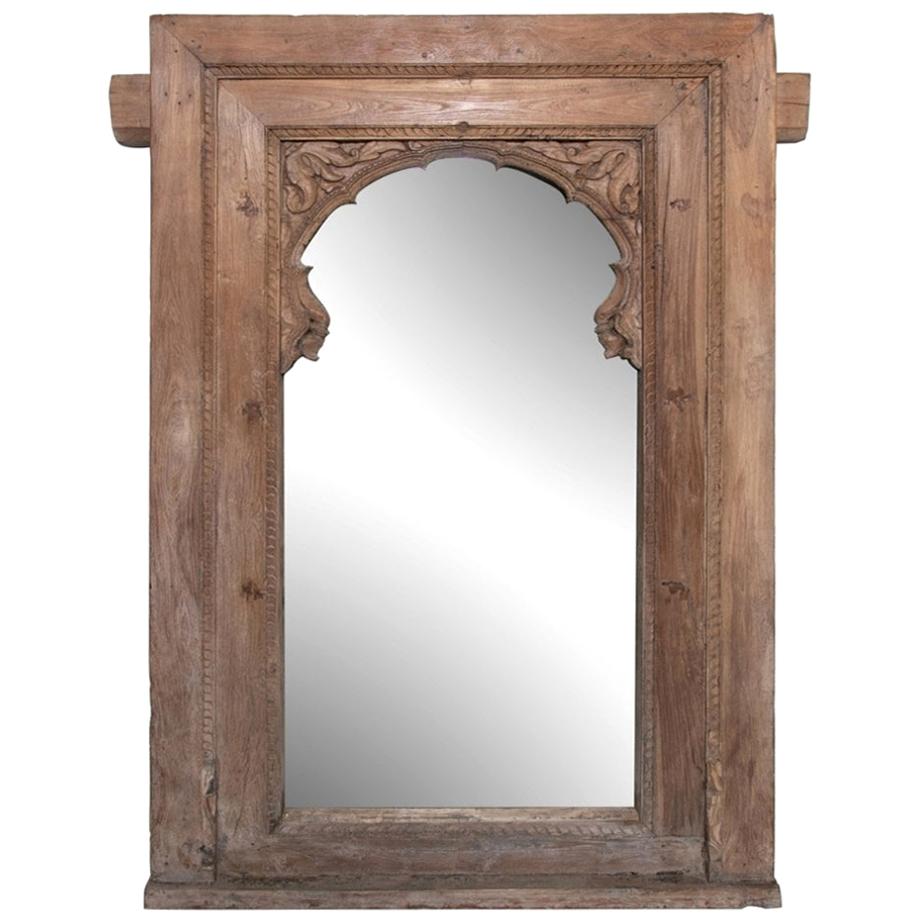 Mid 19th Century Mehrab Arched Window Frame Mirror For Sale