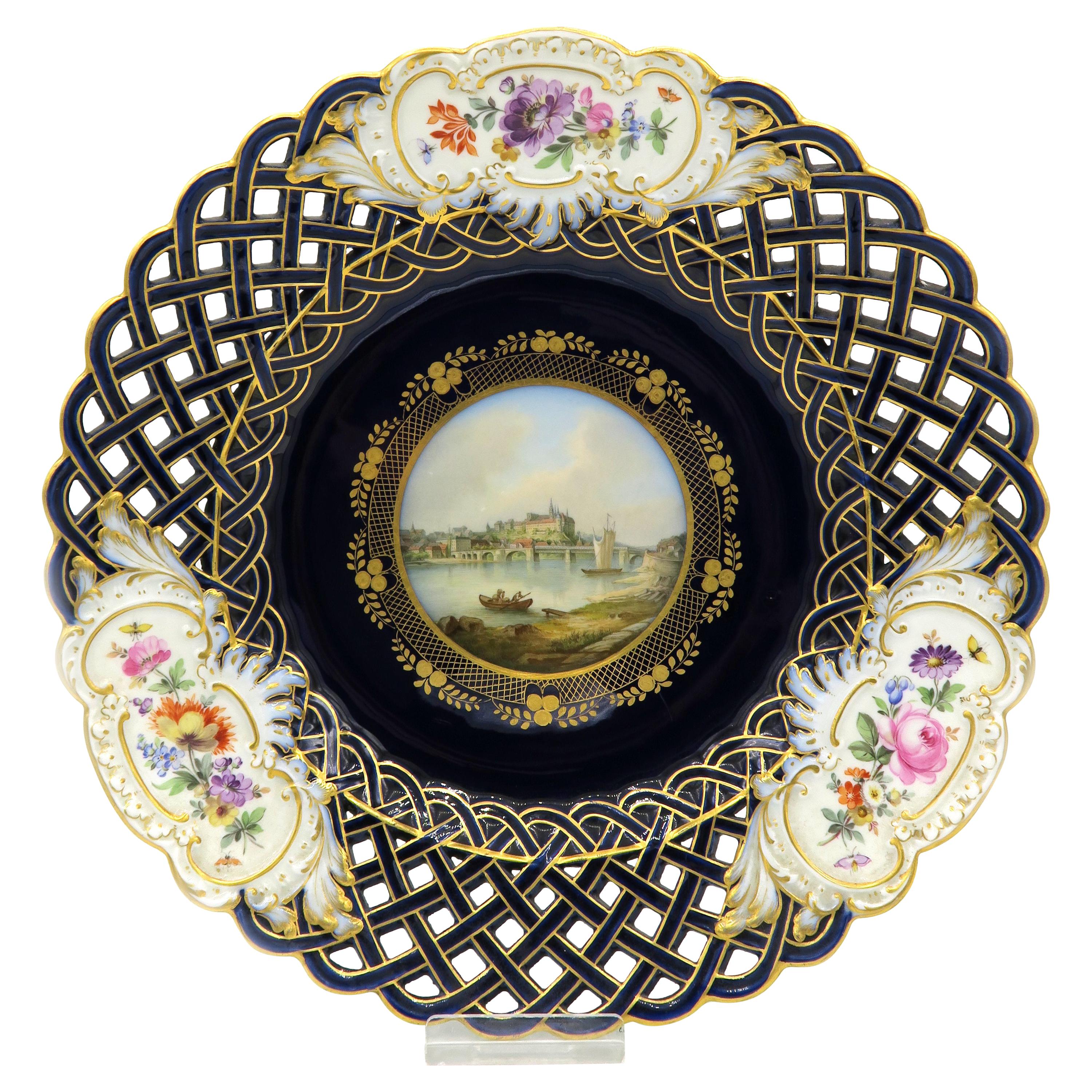 Mid-19th Century Meissen Landscape Dekorative Plate