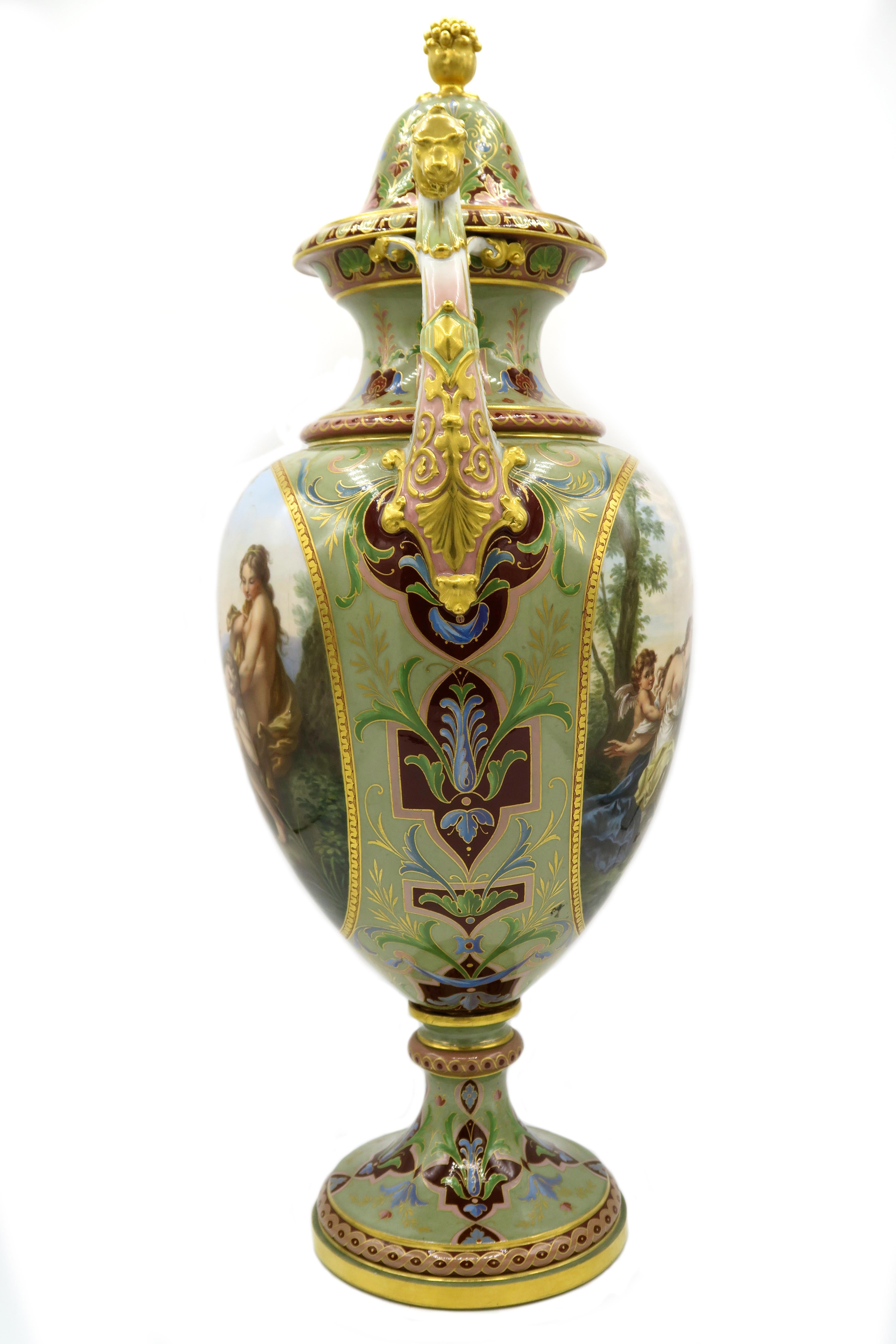 Mid-19th Century Meissen Magnificent Vase Model by E.A. Leuteritz In Good Condition For Sale In Remshalden-Grunbach, DE