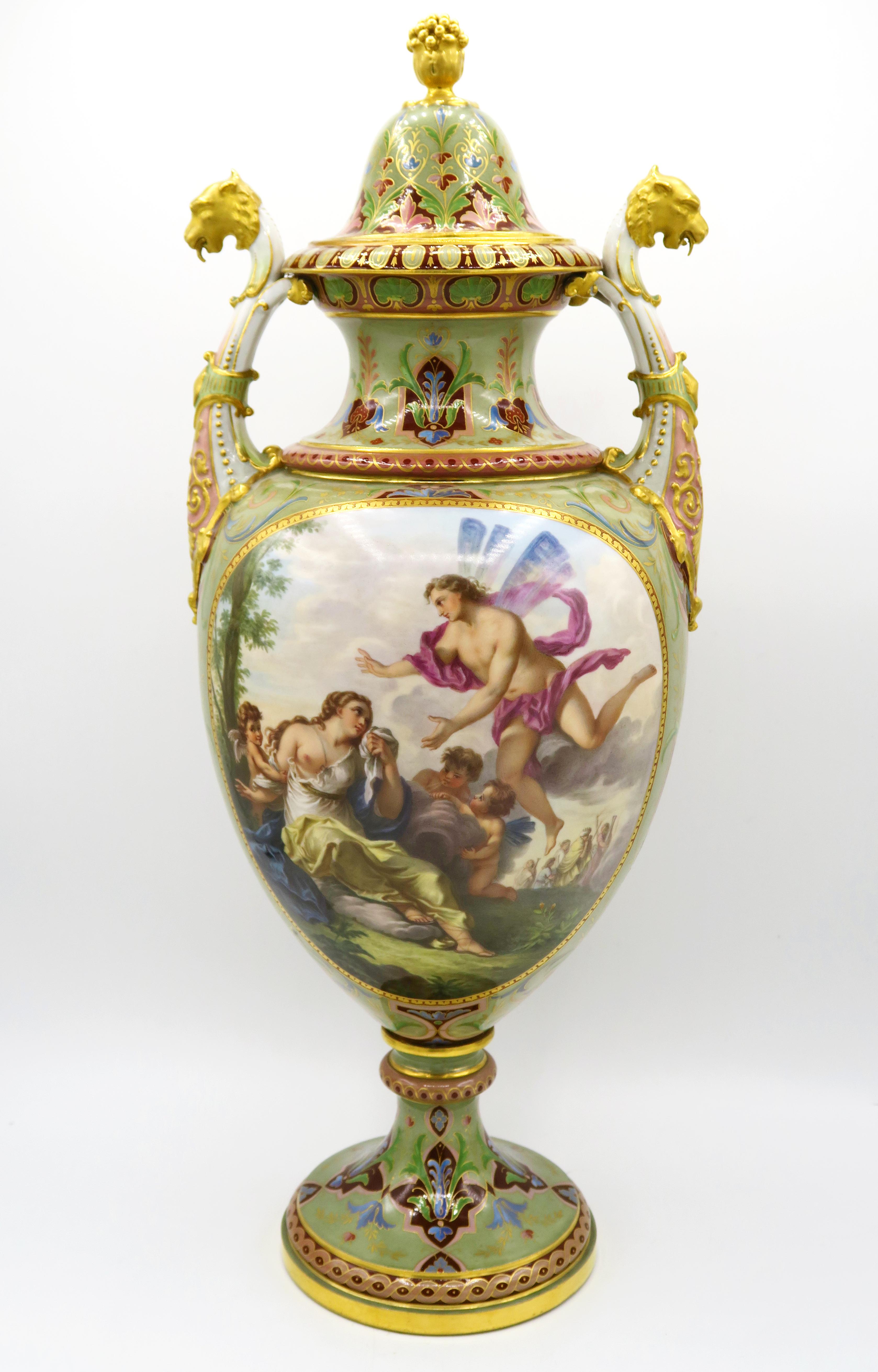 Porcelain Mid-19th Century Meissen Magnificent Vase Model by E.A. Leuteritz For Sale