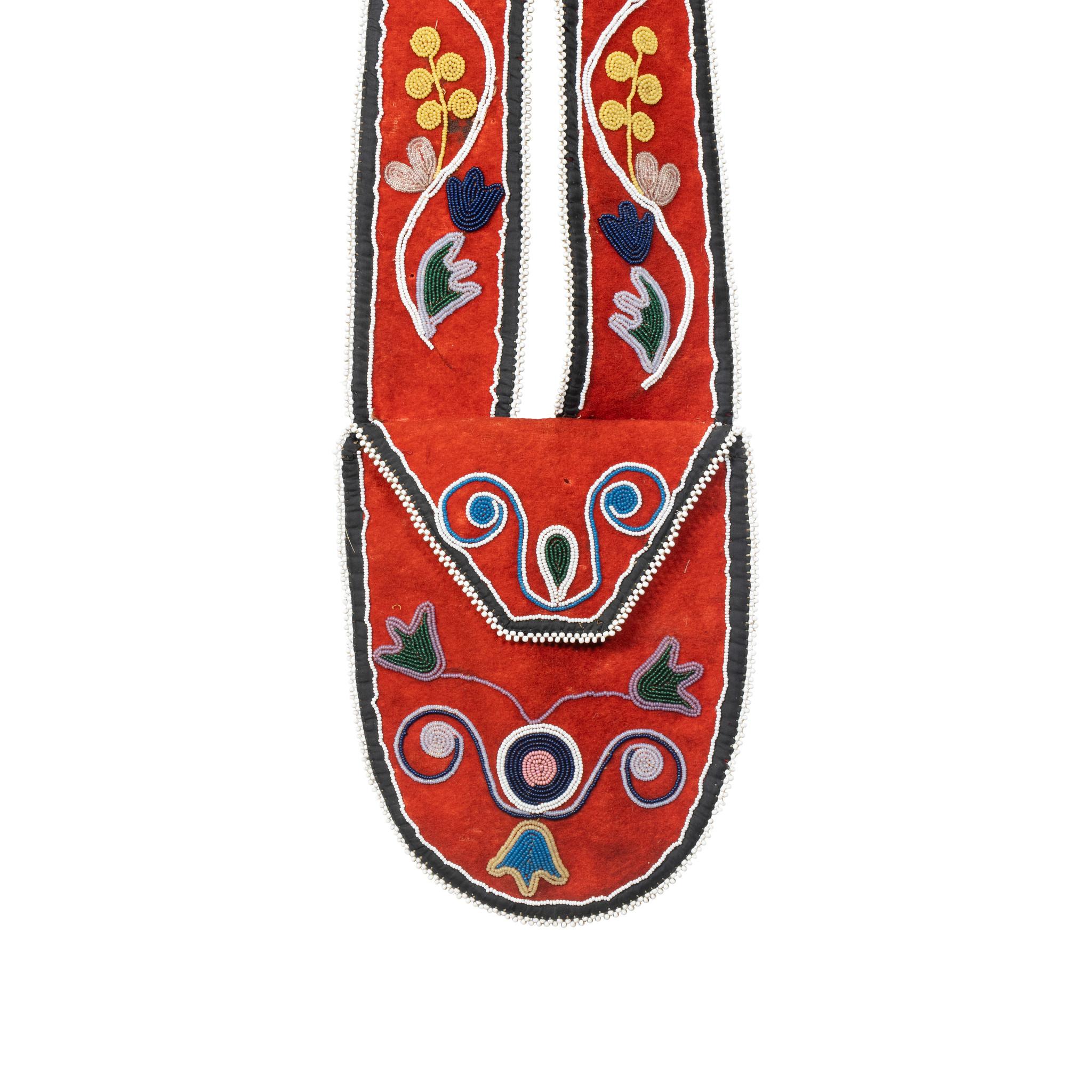 Native American Mid-19th Century Metis Cree Beaded Bandolier For Sale
