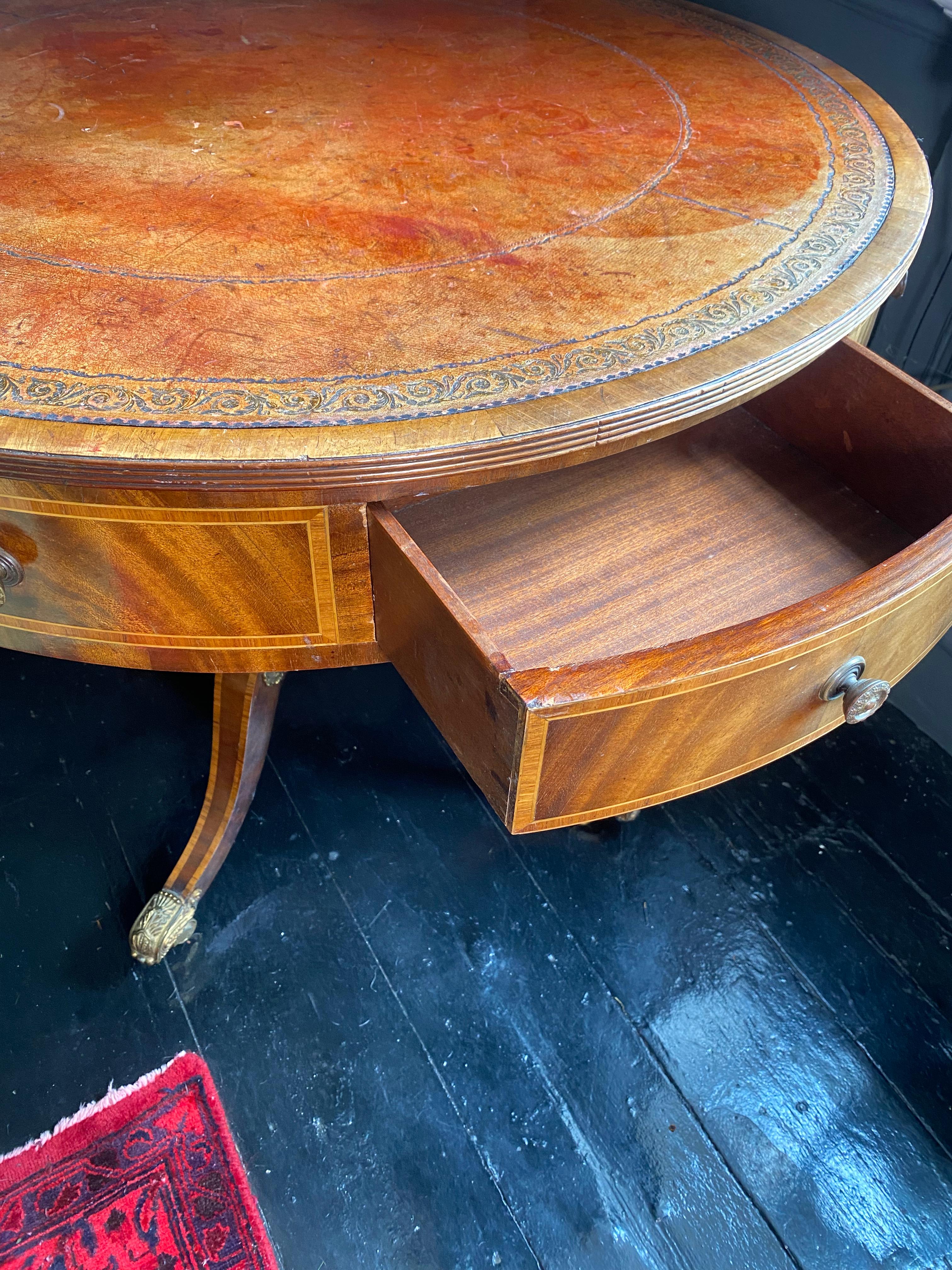 Victorian Mid 19th Century Mid-Size Drum Table