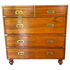 Mid 19th Century Military Champaign Chest, Camphor Wood & Original Brass