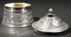 A Mid 19th Century Mughal Style Silver Betel Box, Northern India