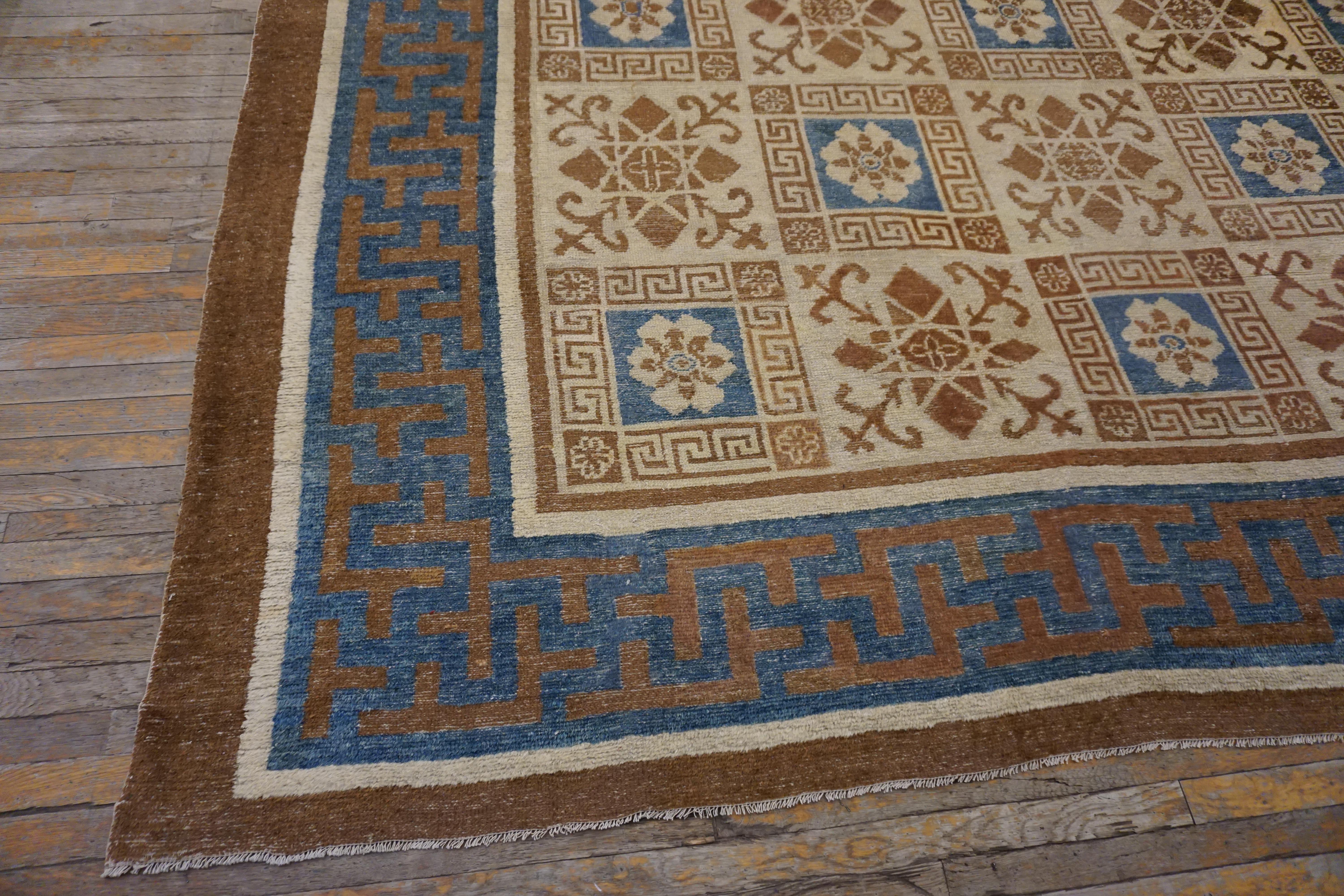 Mid-19th Century N. Chinese Mongolian Carpet ( 10'4