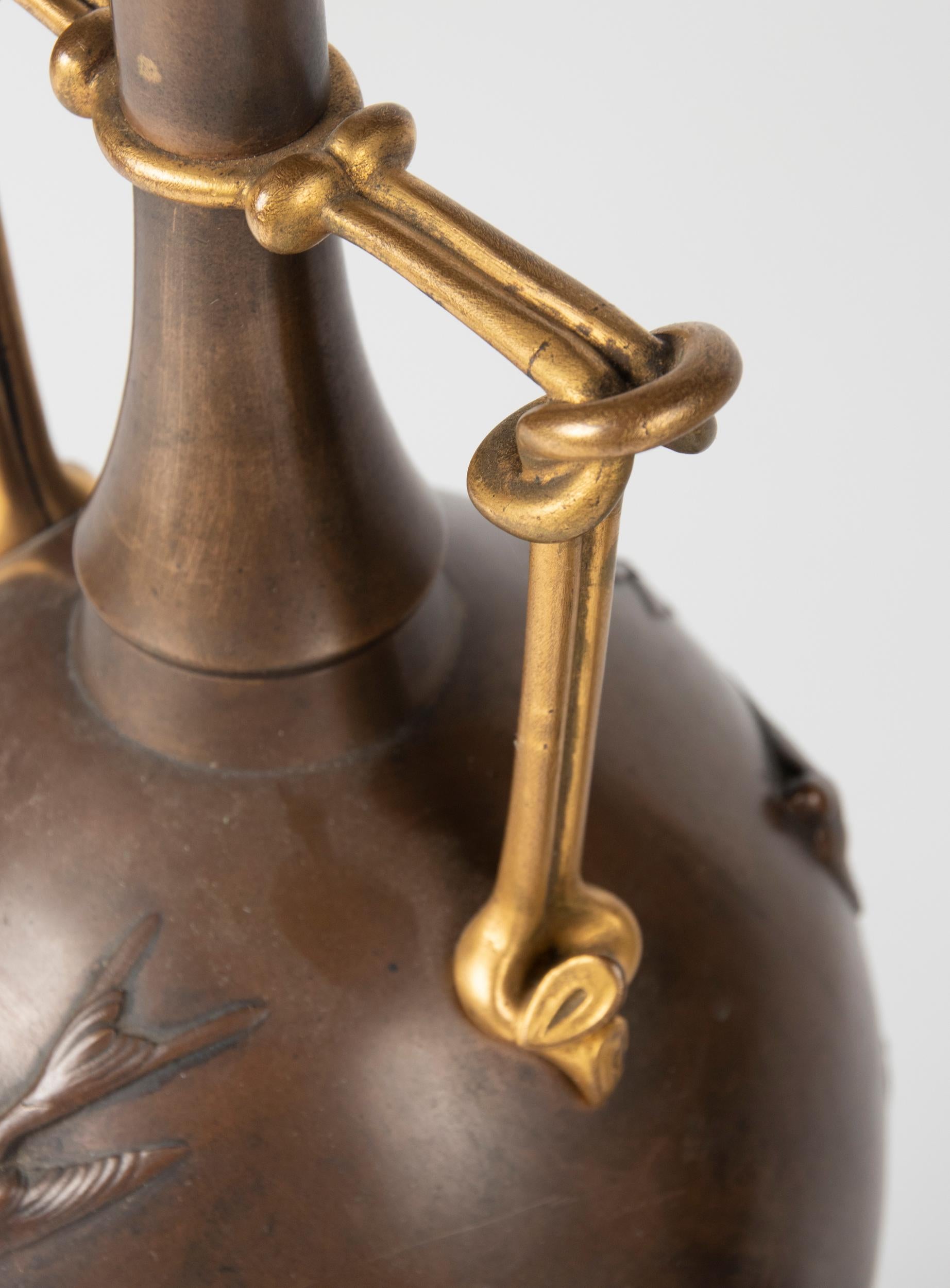 Mid 19th Century Napoleon III Bronze Vases by Cahieux & Barbedienne For Sale 14