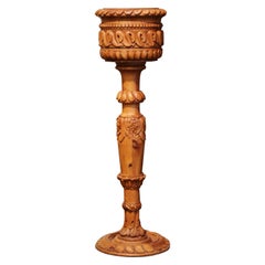 Support de jardinière à piédestal en pin sculpté français Napoléon III du milieu du XIXe siècle