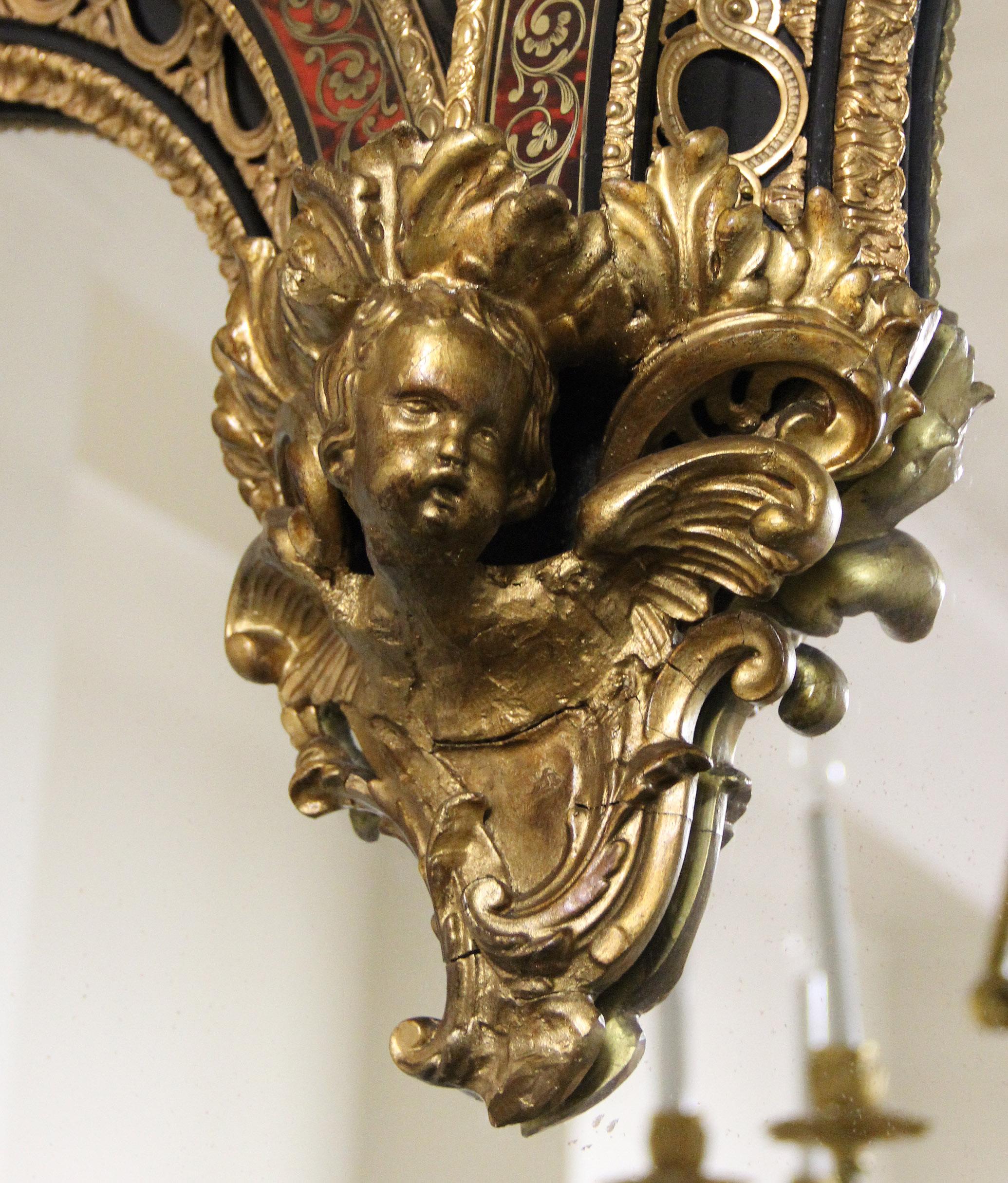 Mid-19th Century Napoleon III Gilt Bronze Mounted Boulle Style Cabinet & Mirror For Sale 5