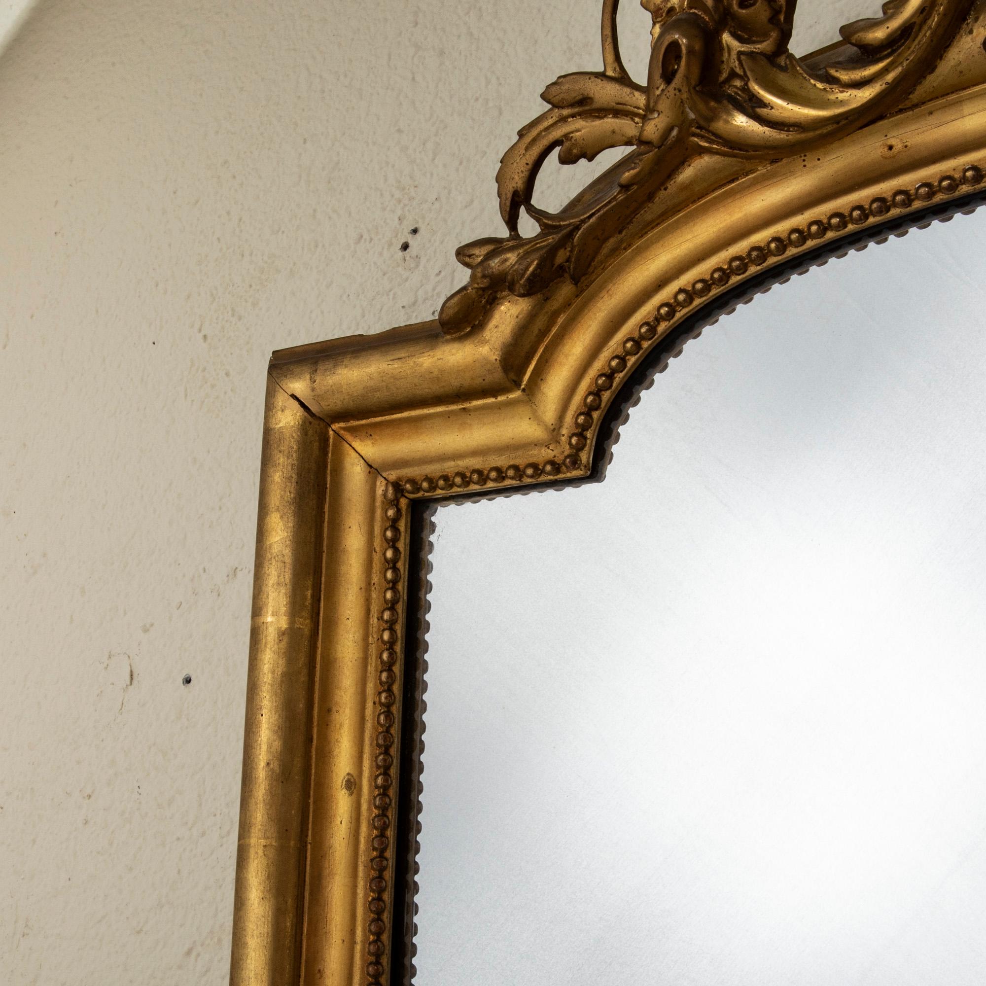 Mid-19th Century Napoleon III Period French Gilt Wood Mantel Mirror with Mask For Sale 2