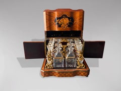 Mid-19th Century Napoleon III Period Inlaid Cave À Liqueur Tantalus