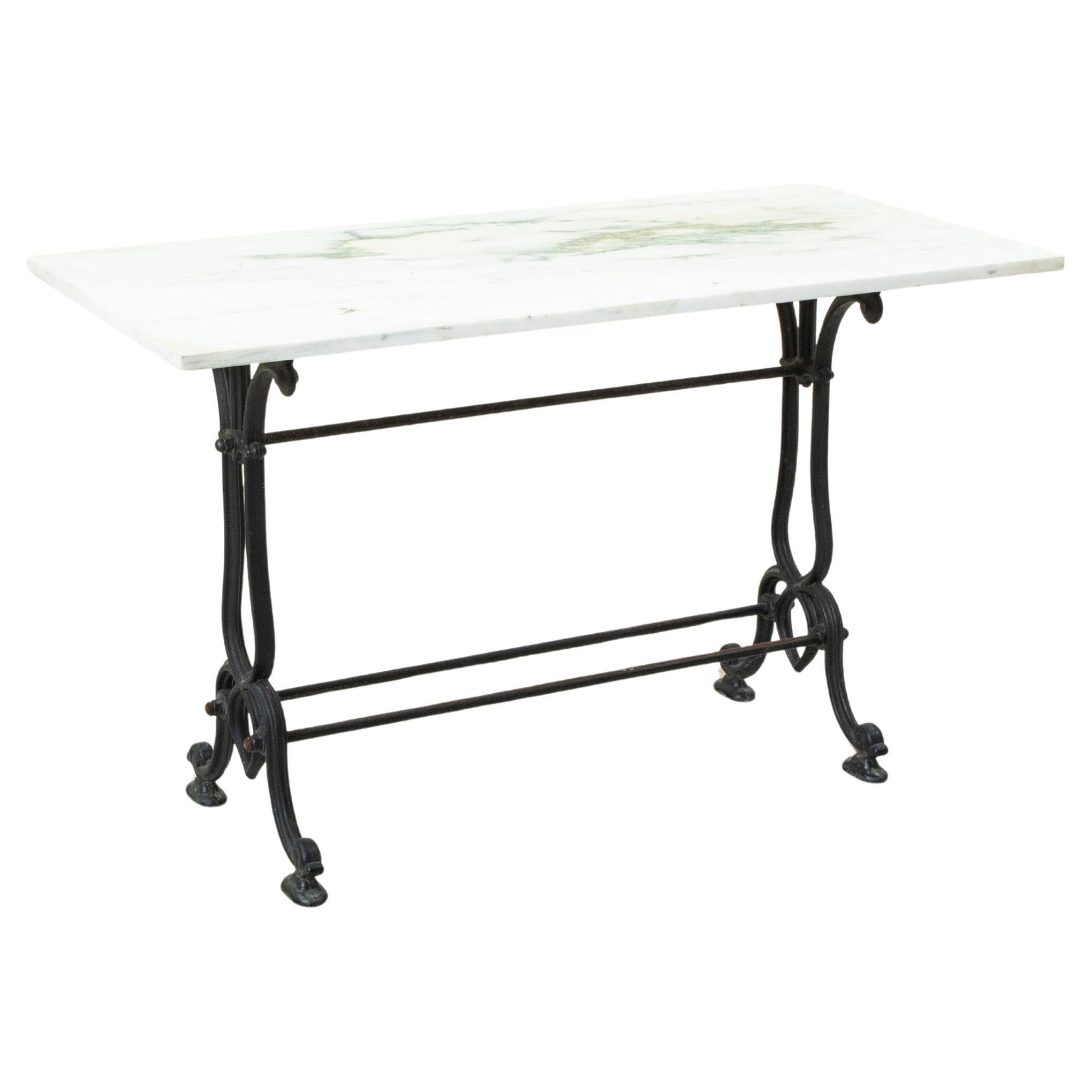 Mid-19th Century Napoleon III period Iron and Marble Bistro Table, Garden Table
