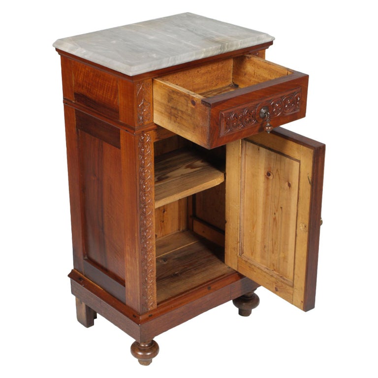 Mid19th Century Neapolitan Bedside Table Nightstand, White Carrara — free download