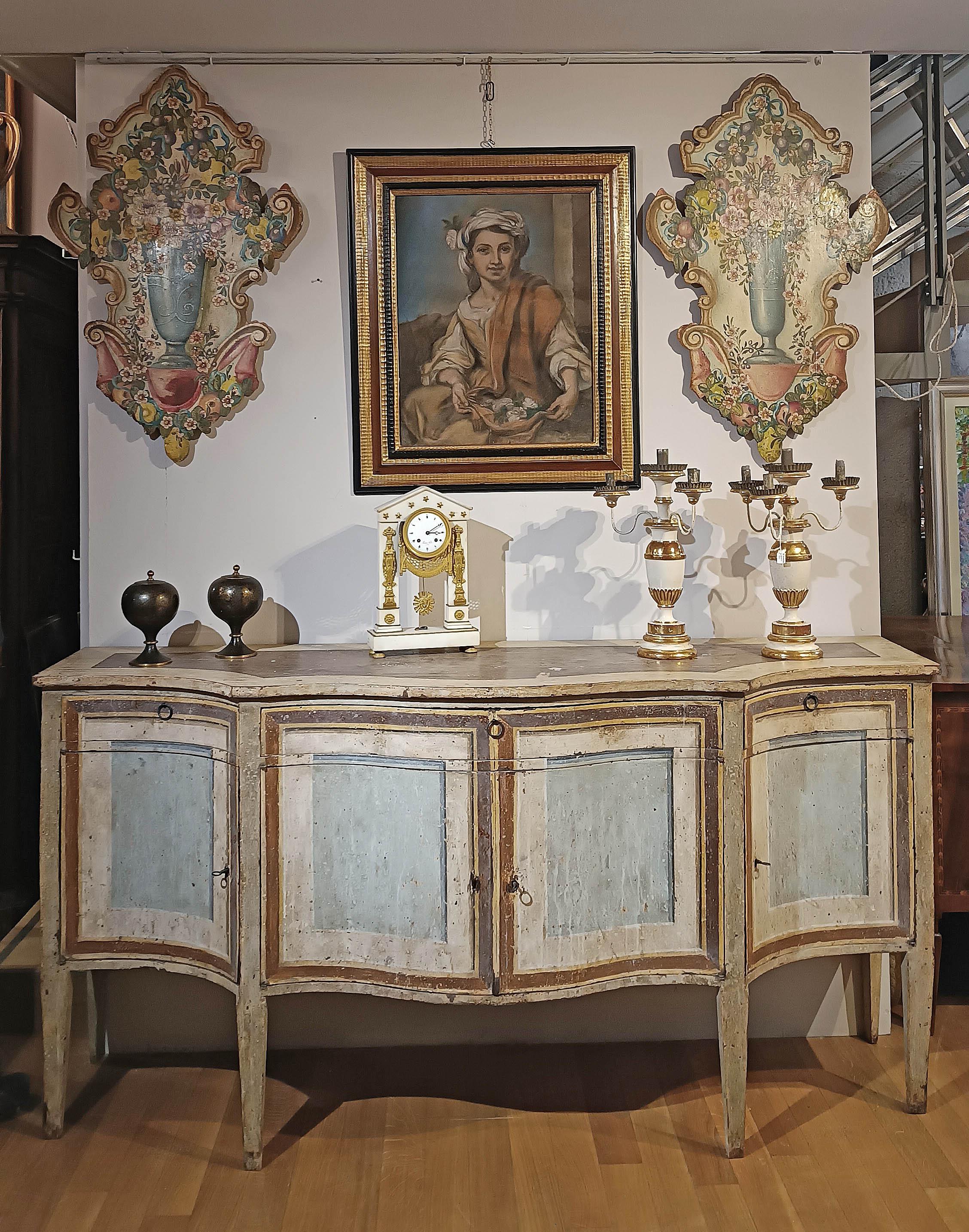 MID-19th CENTURY NEOCLASSIC-STYLE LACQUERED SIDEBOARD For Sale 2