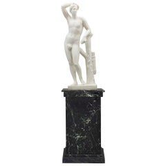 Mid-19th Century Neoclassical White Carrara Marble Statue of Apollo
