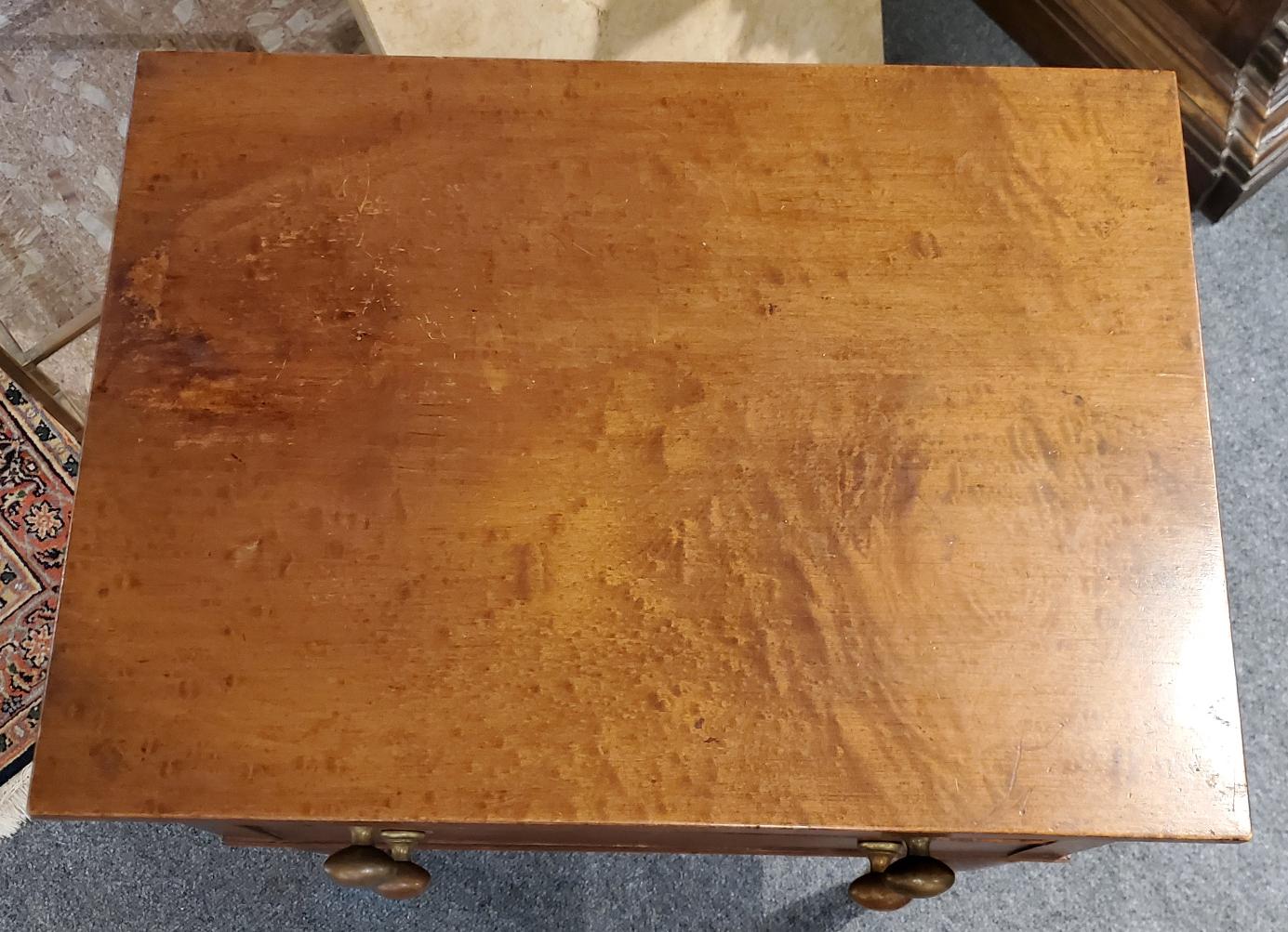 Mid 19th Century New England Birdseye Maple Side Table with Two Drawers In Good Condition For Sale In Middleburg, VA