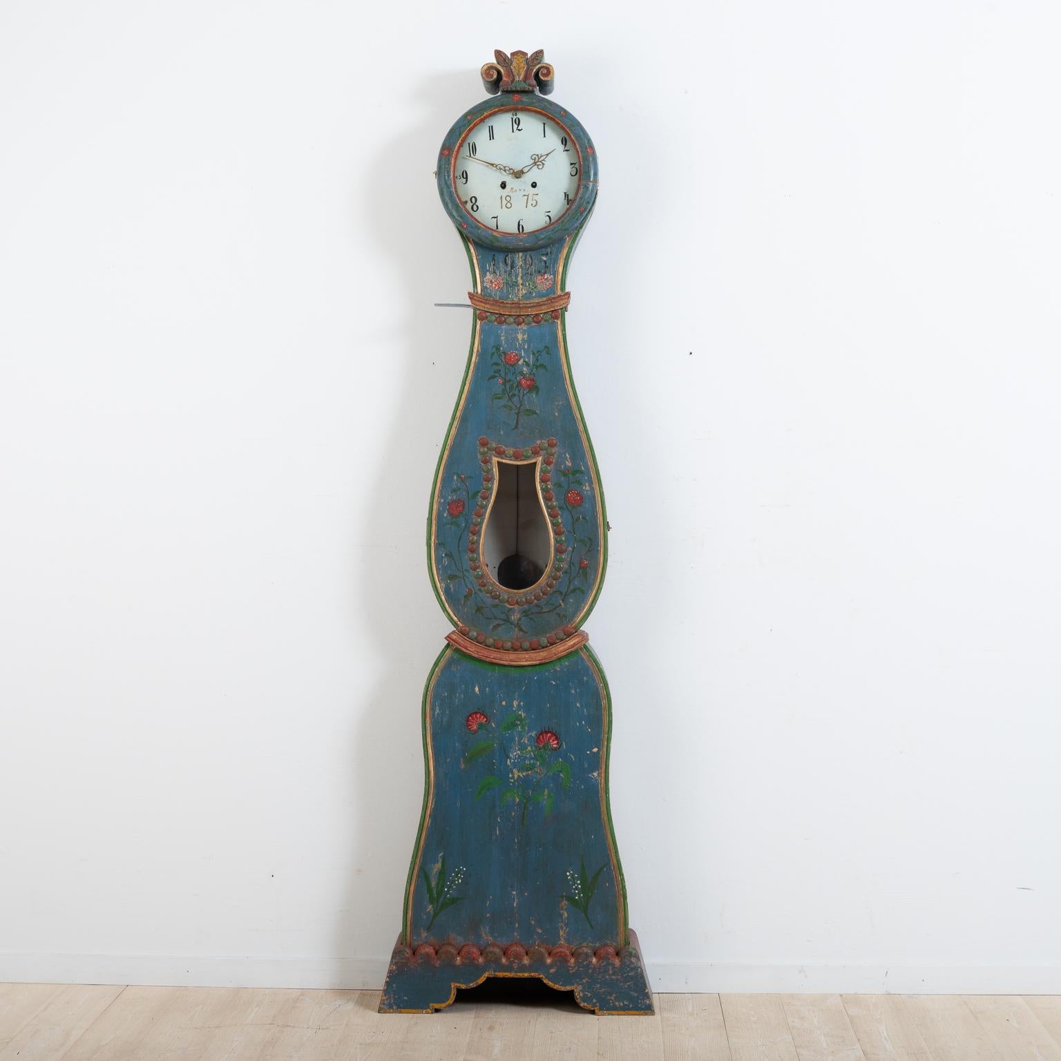 Folk Art Mid-19th Century Northern Swedish Long Case Clock