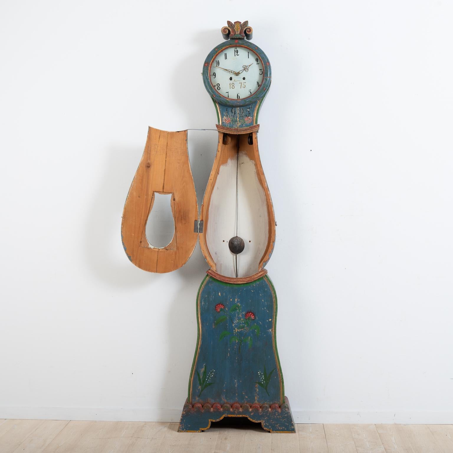 Hand-Crafted Mid-19th Century Northern Swedish Long Case Clock