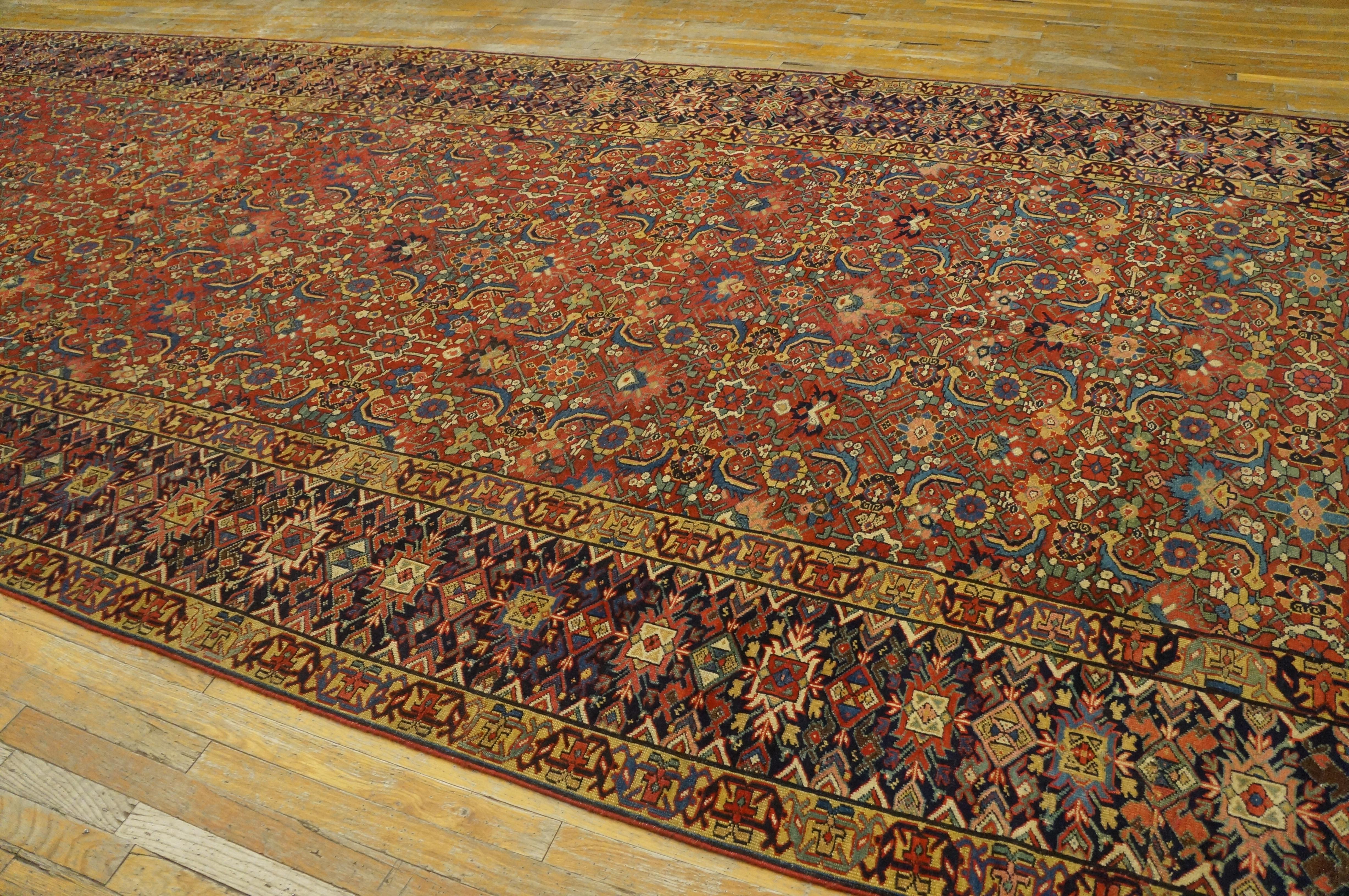 Hand-Knotted Mid 19th Century N.W. Persian Gallery Carpet ( 7'6