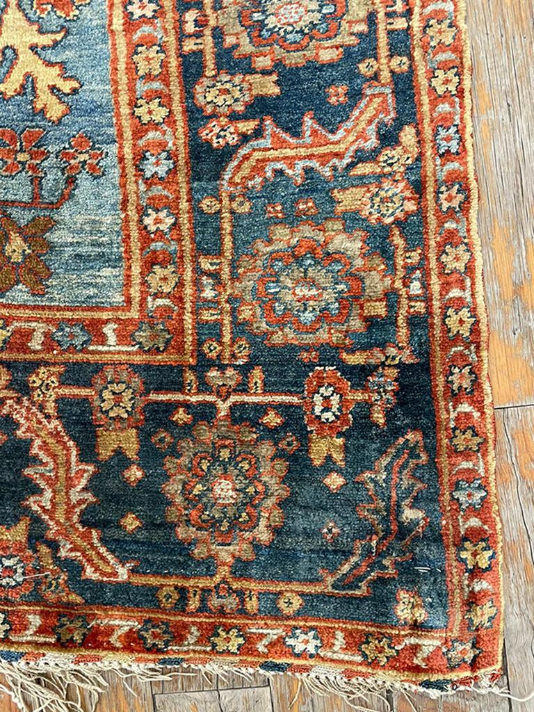 Mid 19th Century N.W. Persian Silk Heriz Carpet 4' 3'' x 5' 10''  For Sale 1
