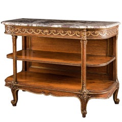 Mid-19th Century Oak and Parcel-Gilt Side Cabinet