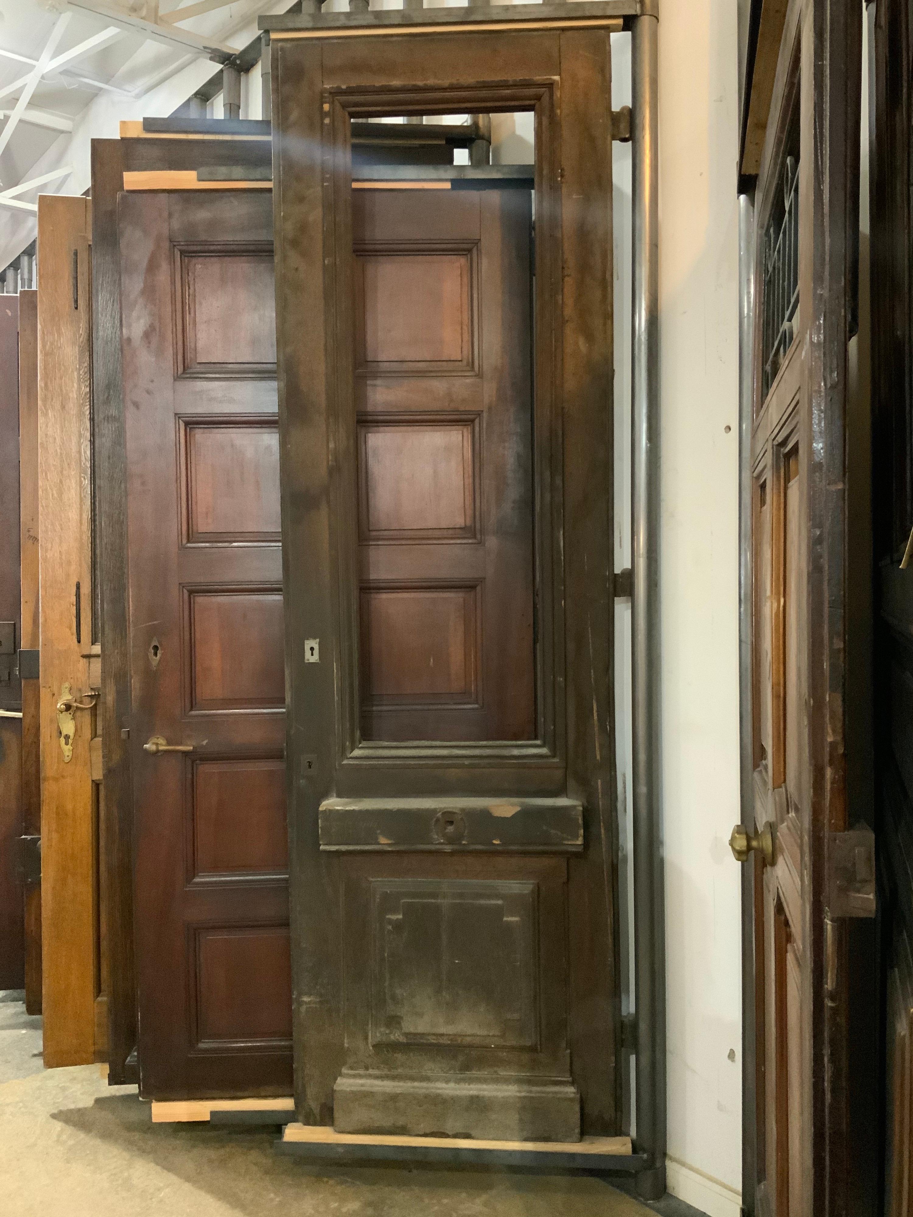 Mid-19th Century Oak Door from France In Fair Condition For Sale In Dallas, TX