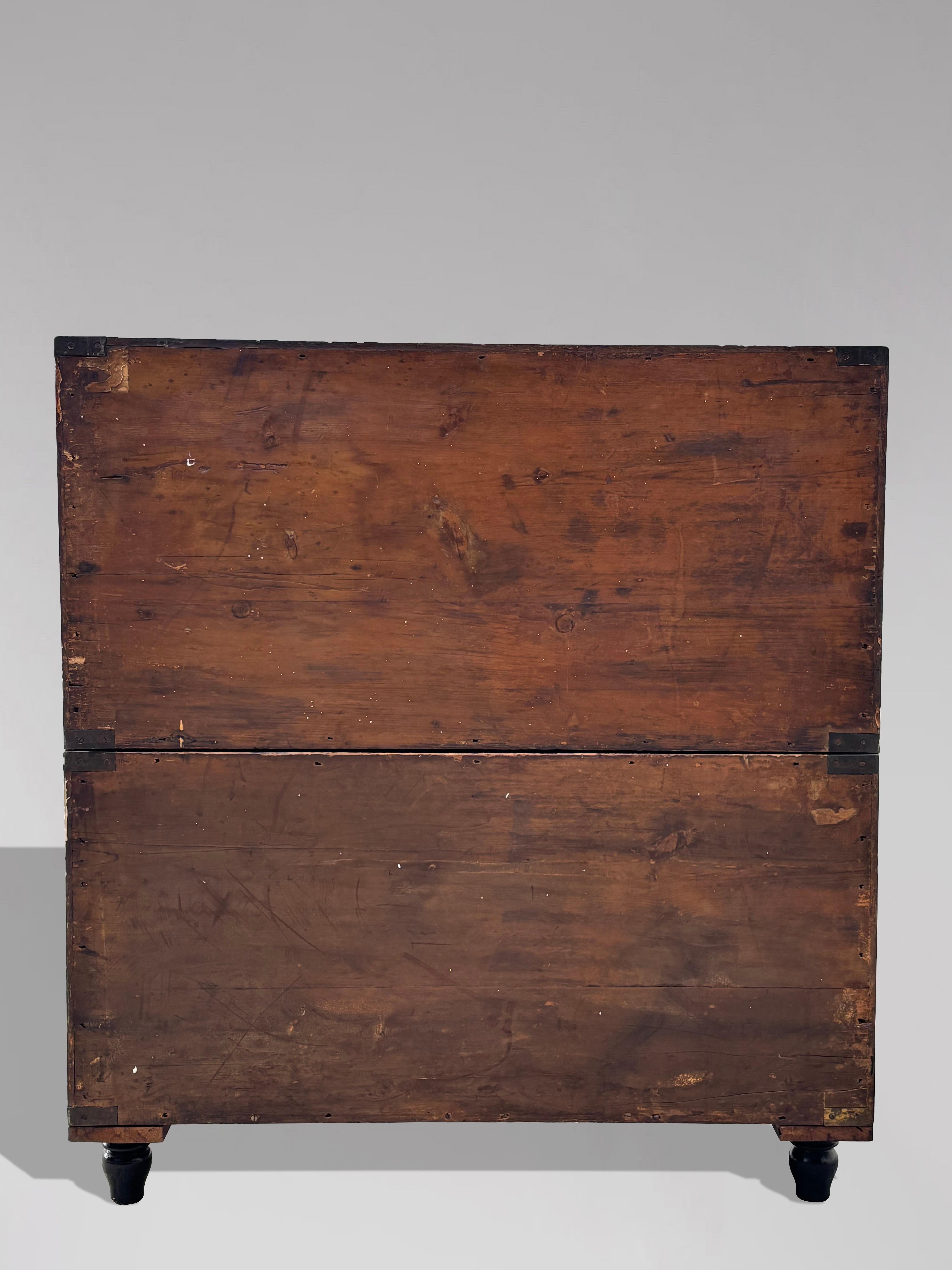 Mid 19th Century Oak Military Campaign Chest of Drawers For Sale 6