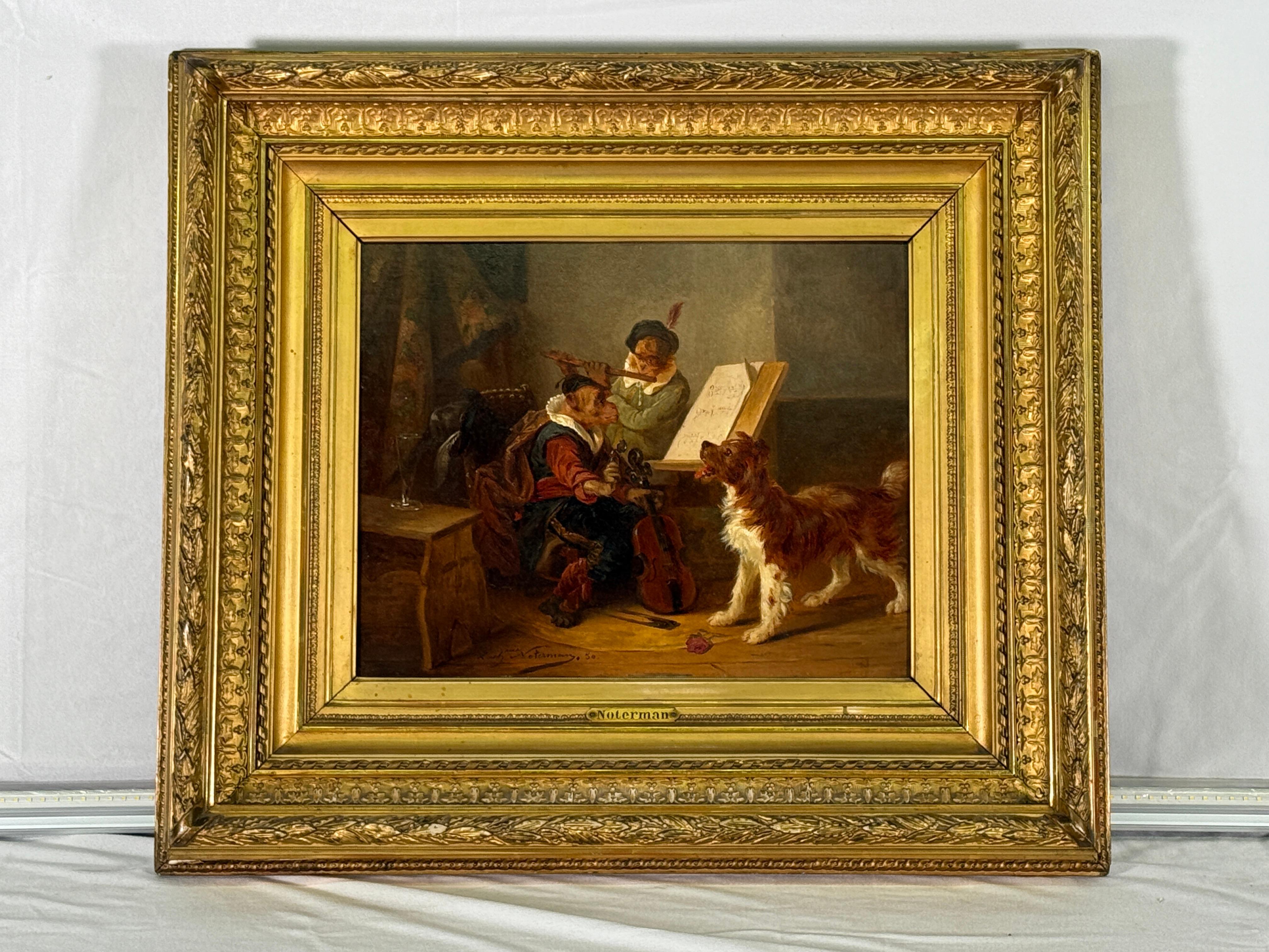 Óleo sobre tabla de mediados del siglo XIX de perros como músicos - Por Zacharie Noterman
1820-1890. Precioso cuadro comprado en Francia. Desgaste adecuado a la edad, consulta las fotos detalladas o envíanos un mensaje con tus preguntas. 

Ten en