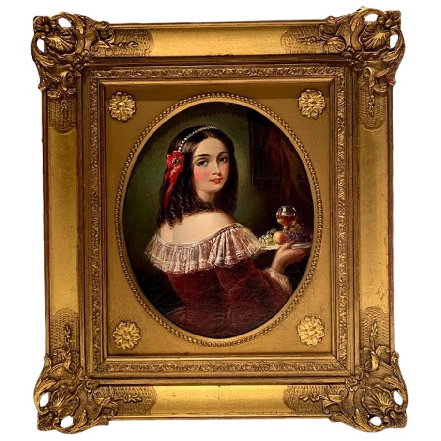 « Hold the Keys », huile sur toile du milieu du XIXe siècle, anglais en vente