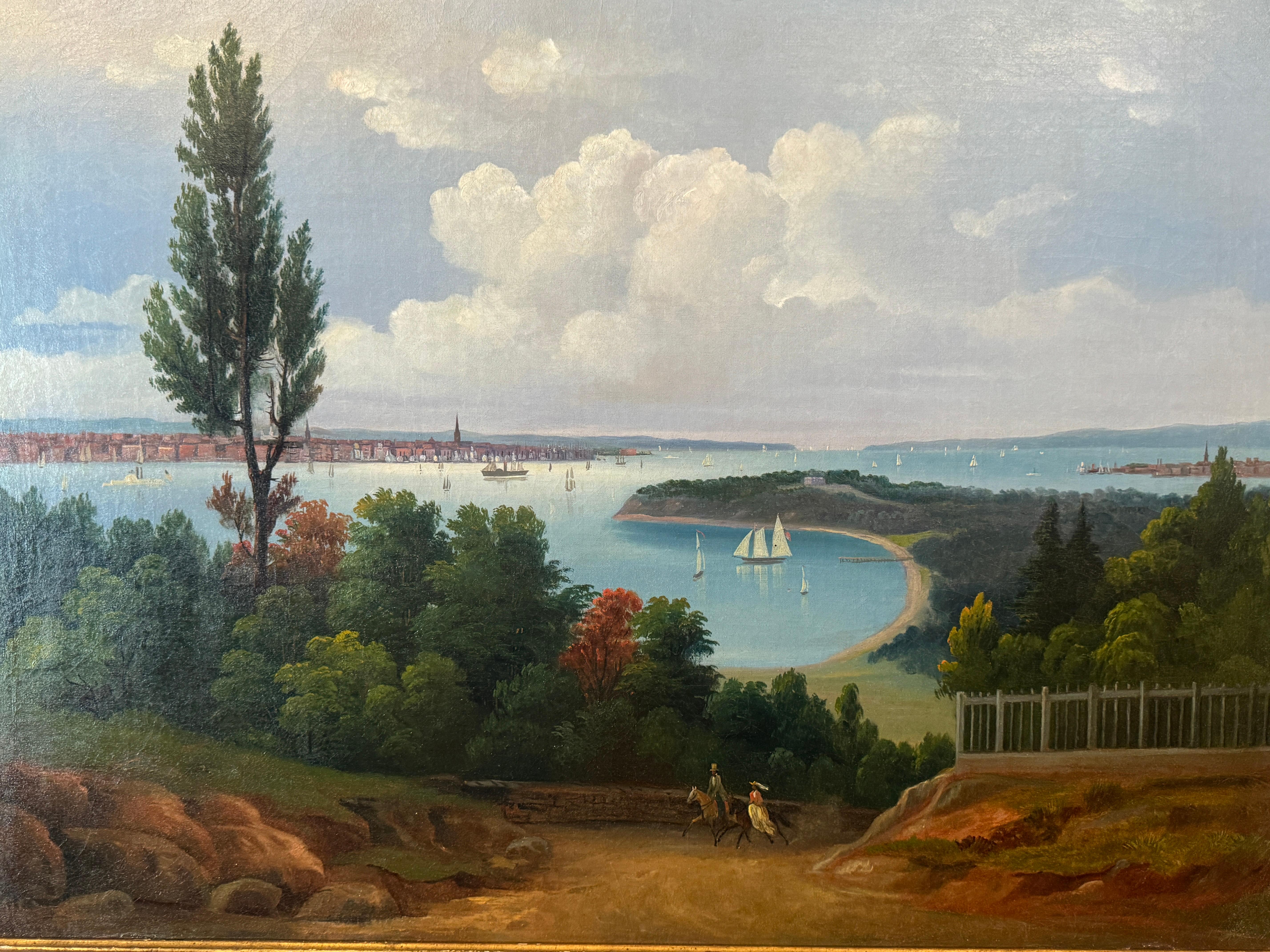 Peinture à l'huile sur toile du milieu du XIXe siècle - 