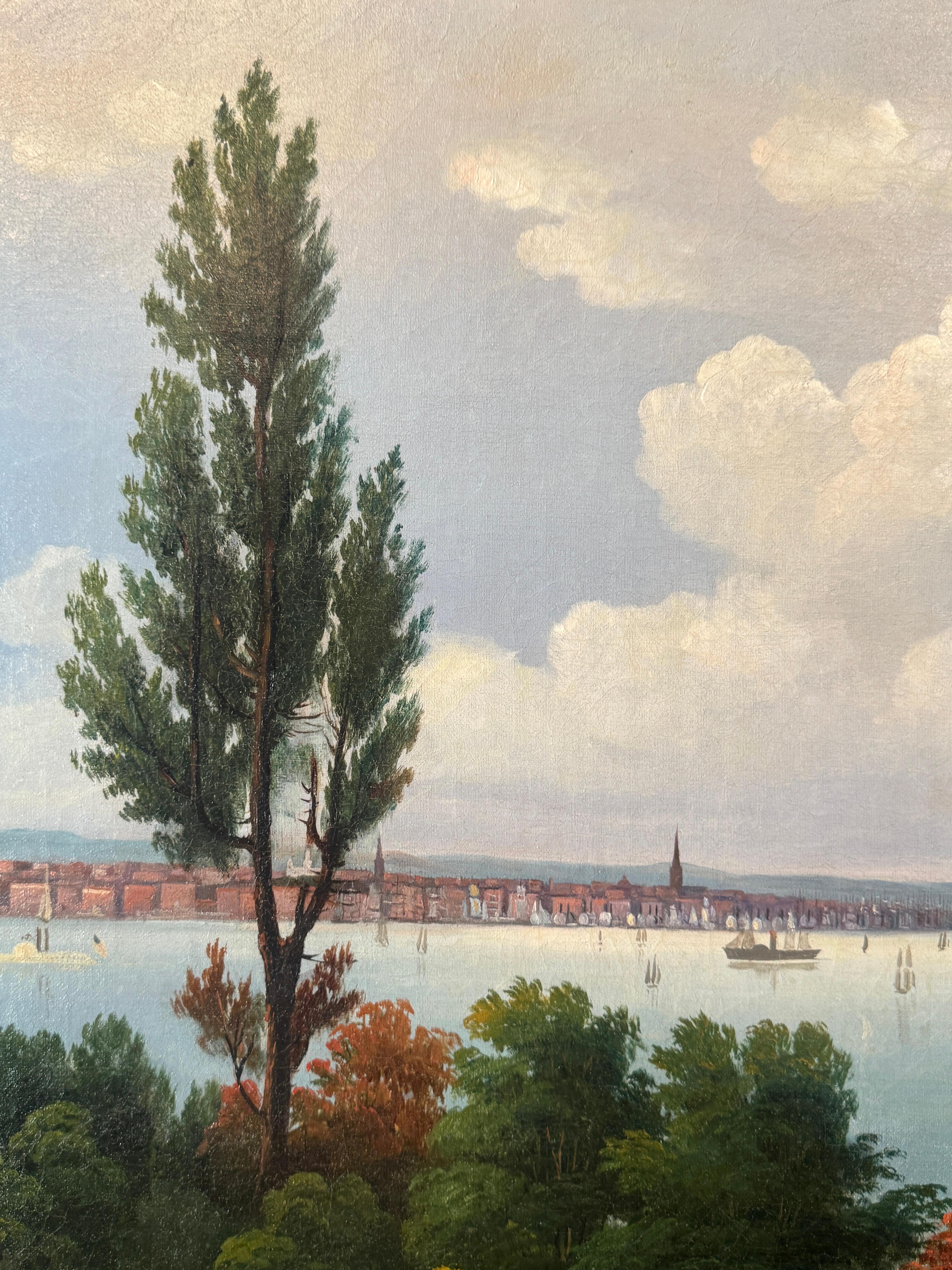 Romantique Peinture à l'huile sur toile du milieu du XIXe siècle - 