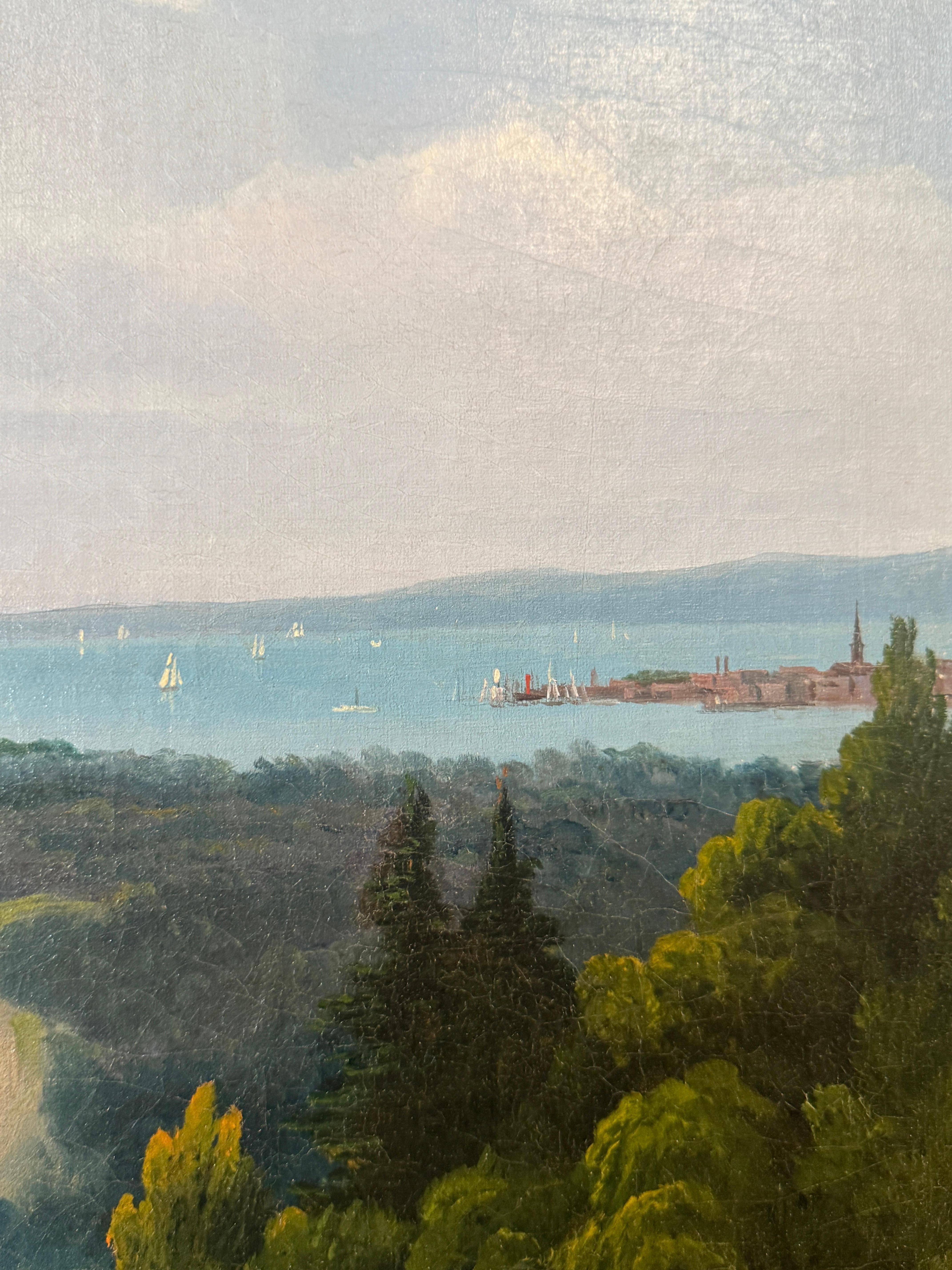 Américain Peinture à l'huile sur toile du milieu du XIXe siècle - 