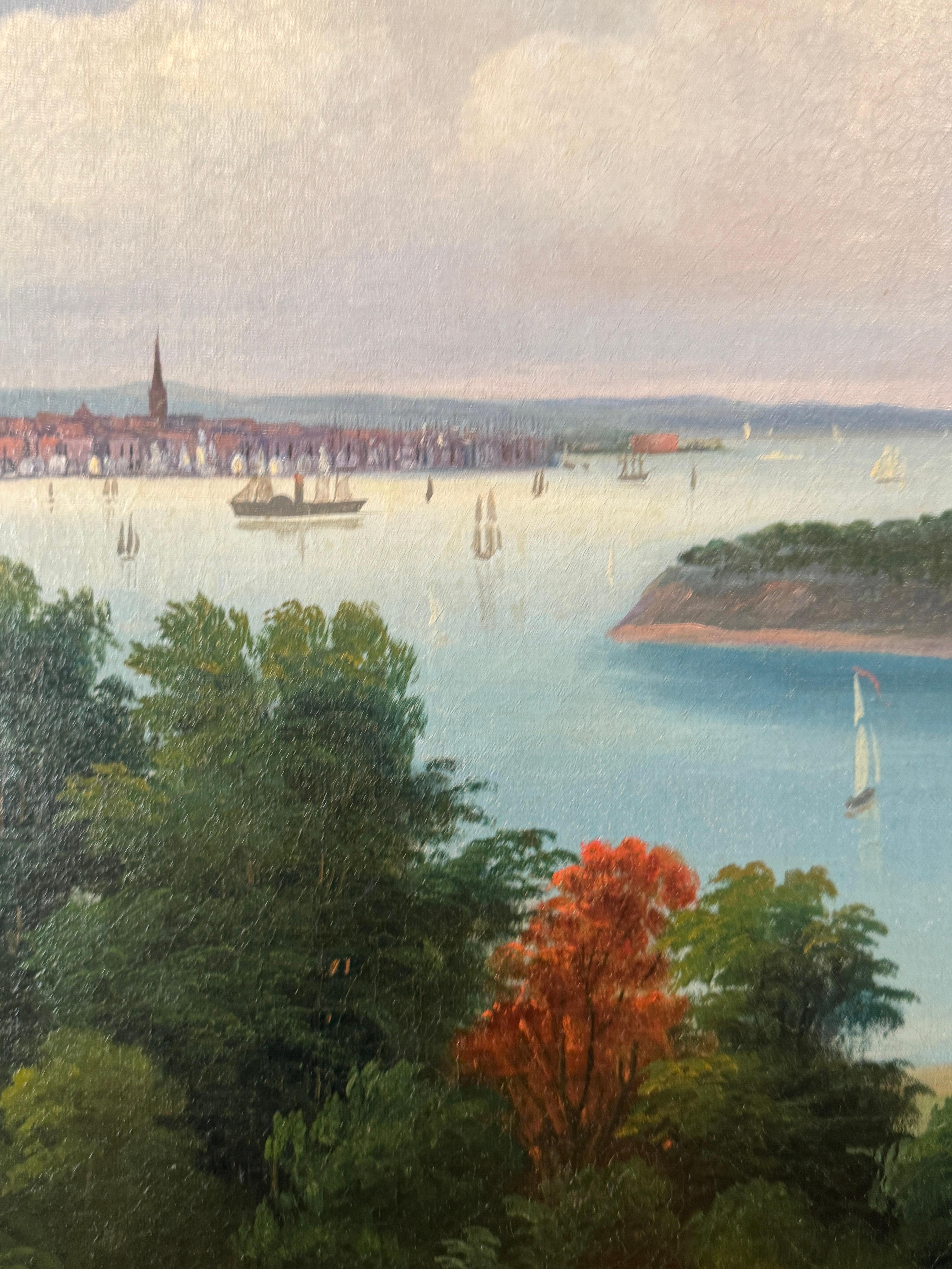 Peinture à l'huile sur toile du milieu du XIXe siècle - 
