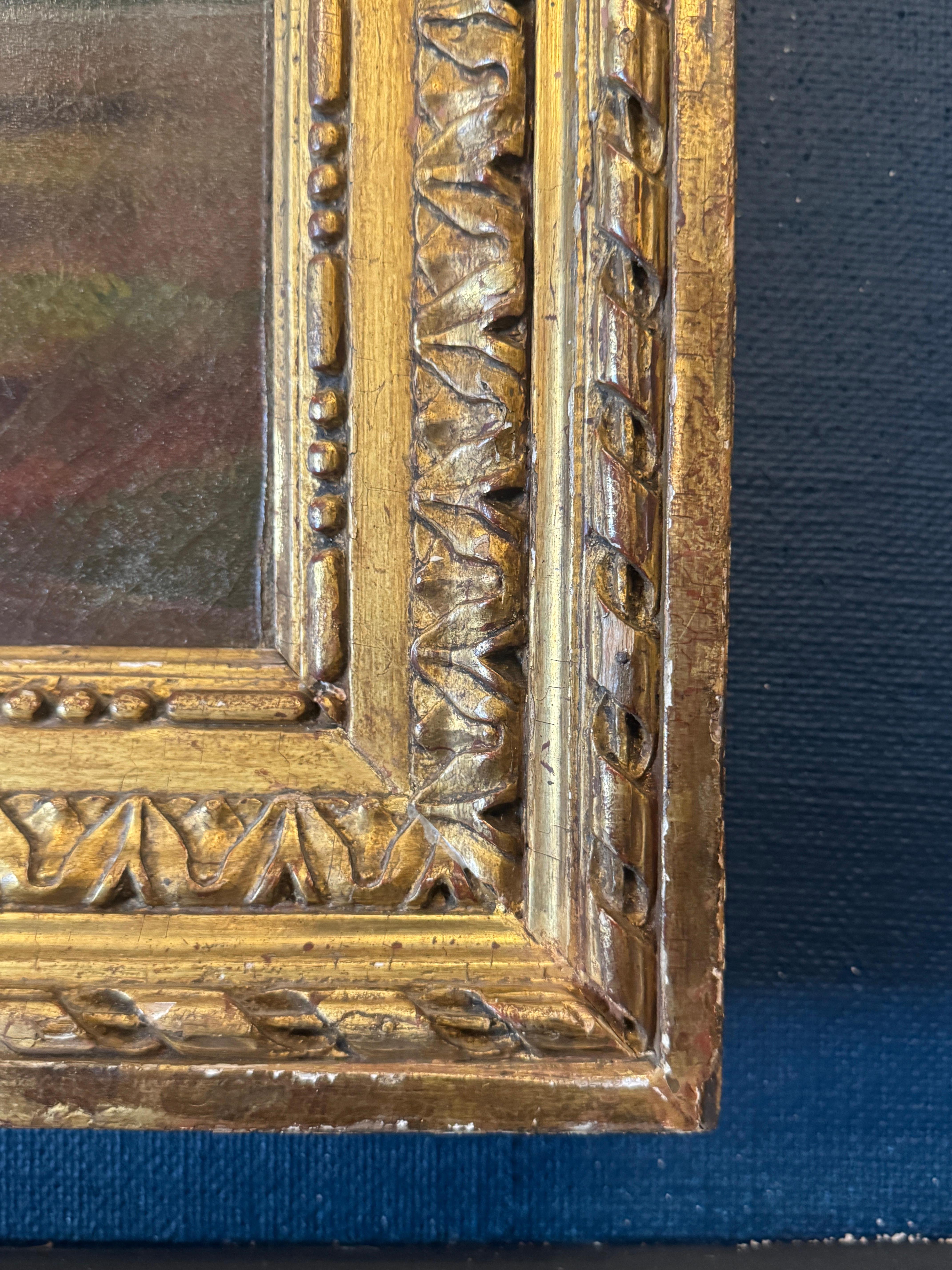 Peinture à l'huile sur toile du milieu du XIXe siècle - 
