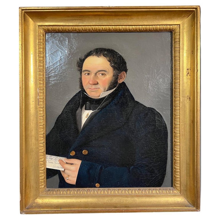 Mid 19th Century Oil on Canvas, Poet Figure For Sale at 1stDibs