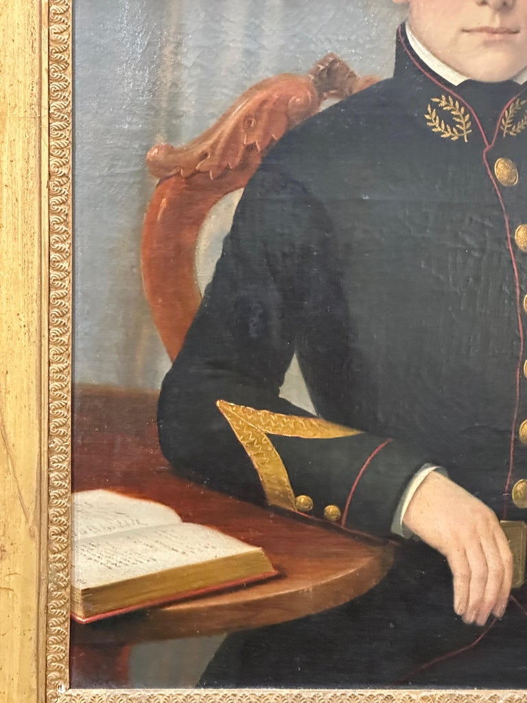 Mid 19th Century Oil on Canvas Portrait of a Young French Cadet For ...