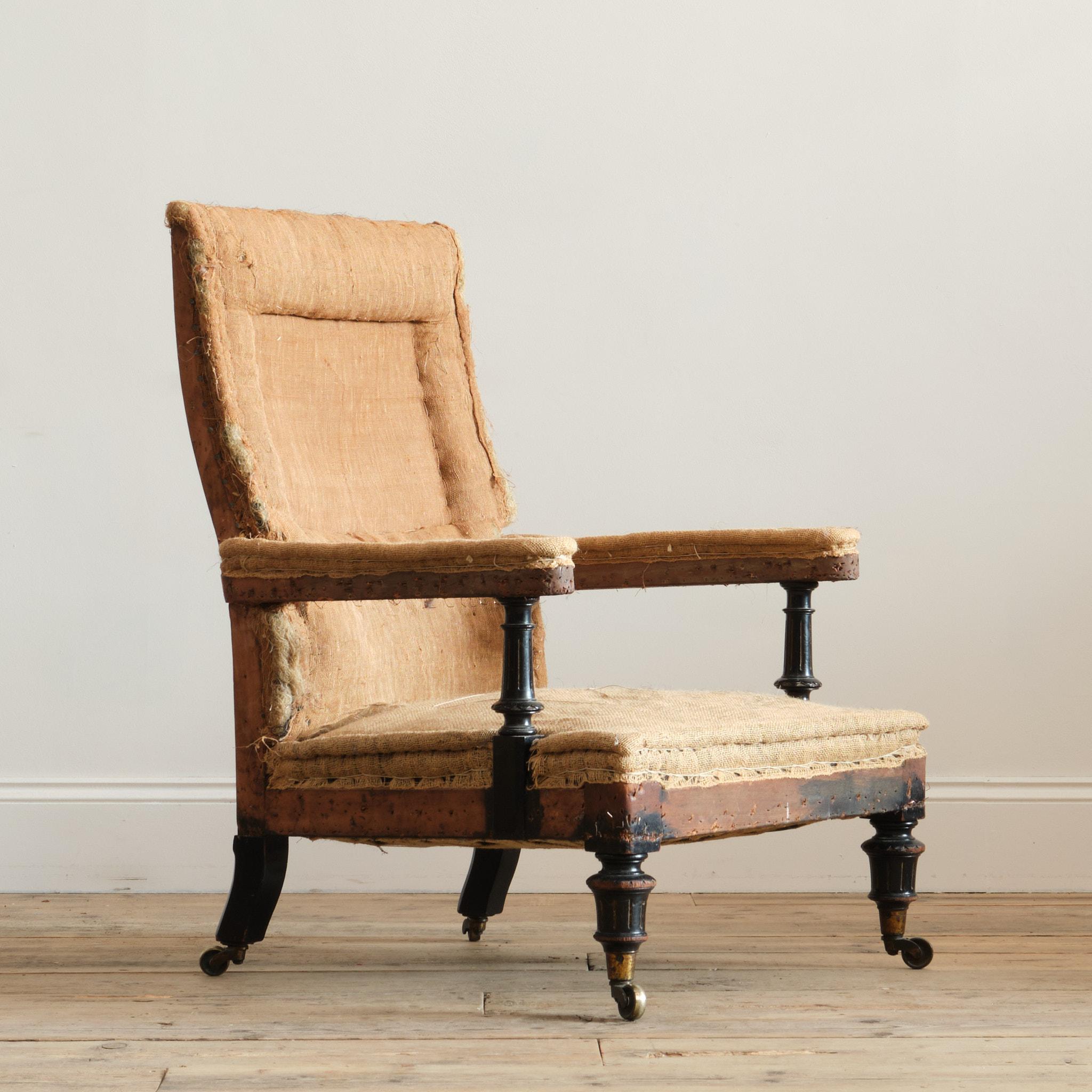 Sillón abierto de mediados del siglo XIX attr' Gillows Victoriano en venta