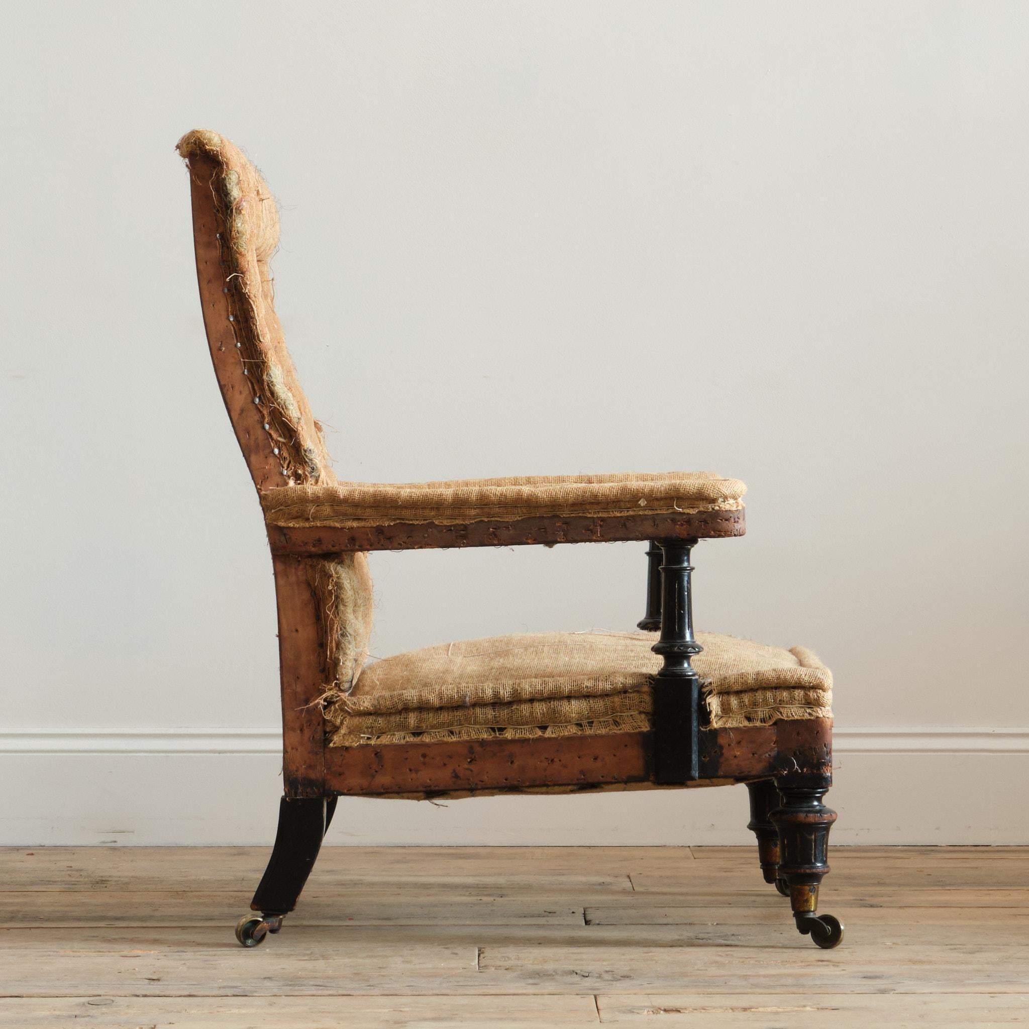 Sillón abierto de mediados del siglo XIX attr' Gillows Inglés en venta